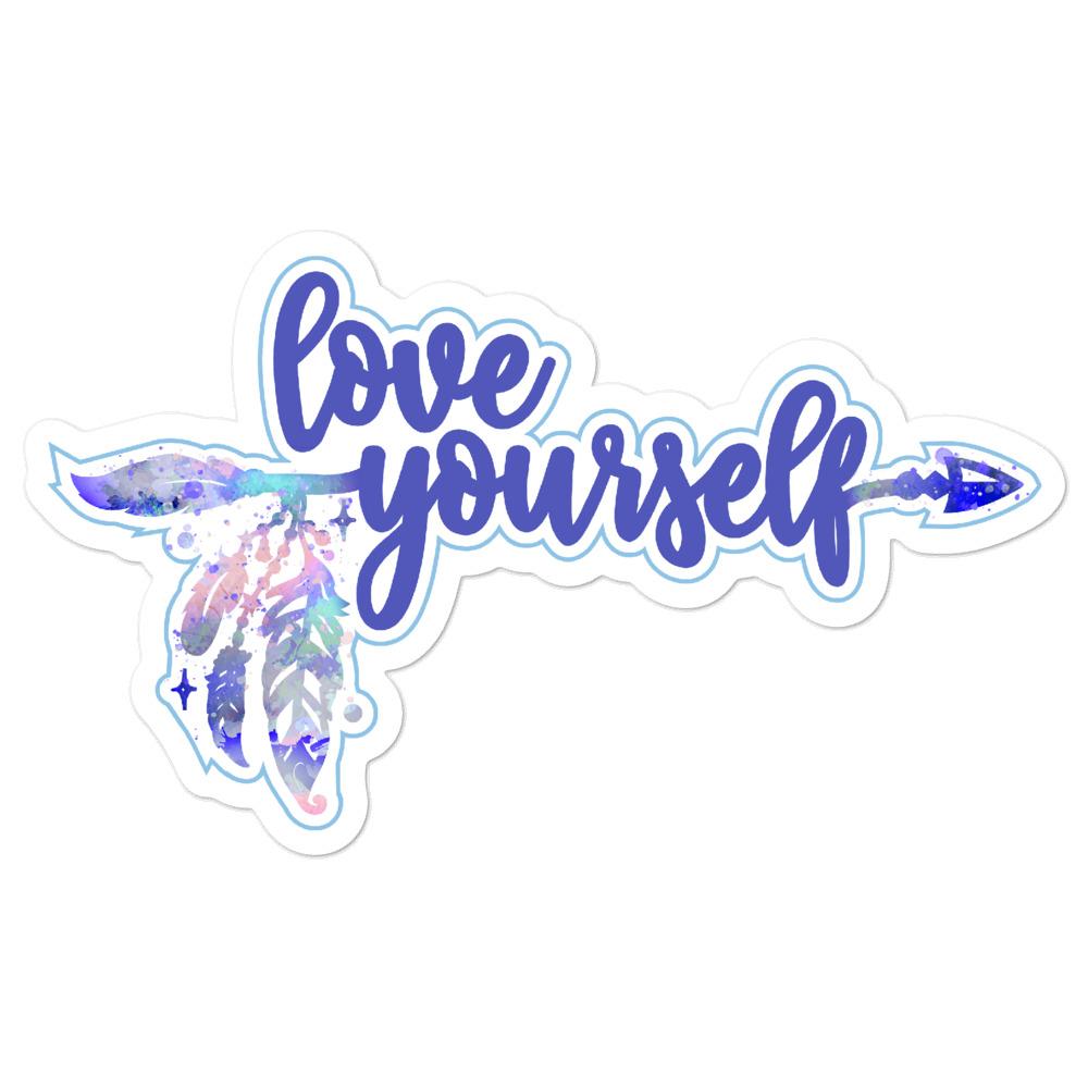 Love Yourself Sticker • Blue Salmon Olive 5.5x5.5
