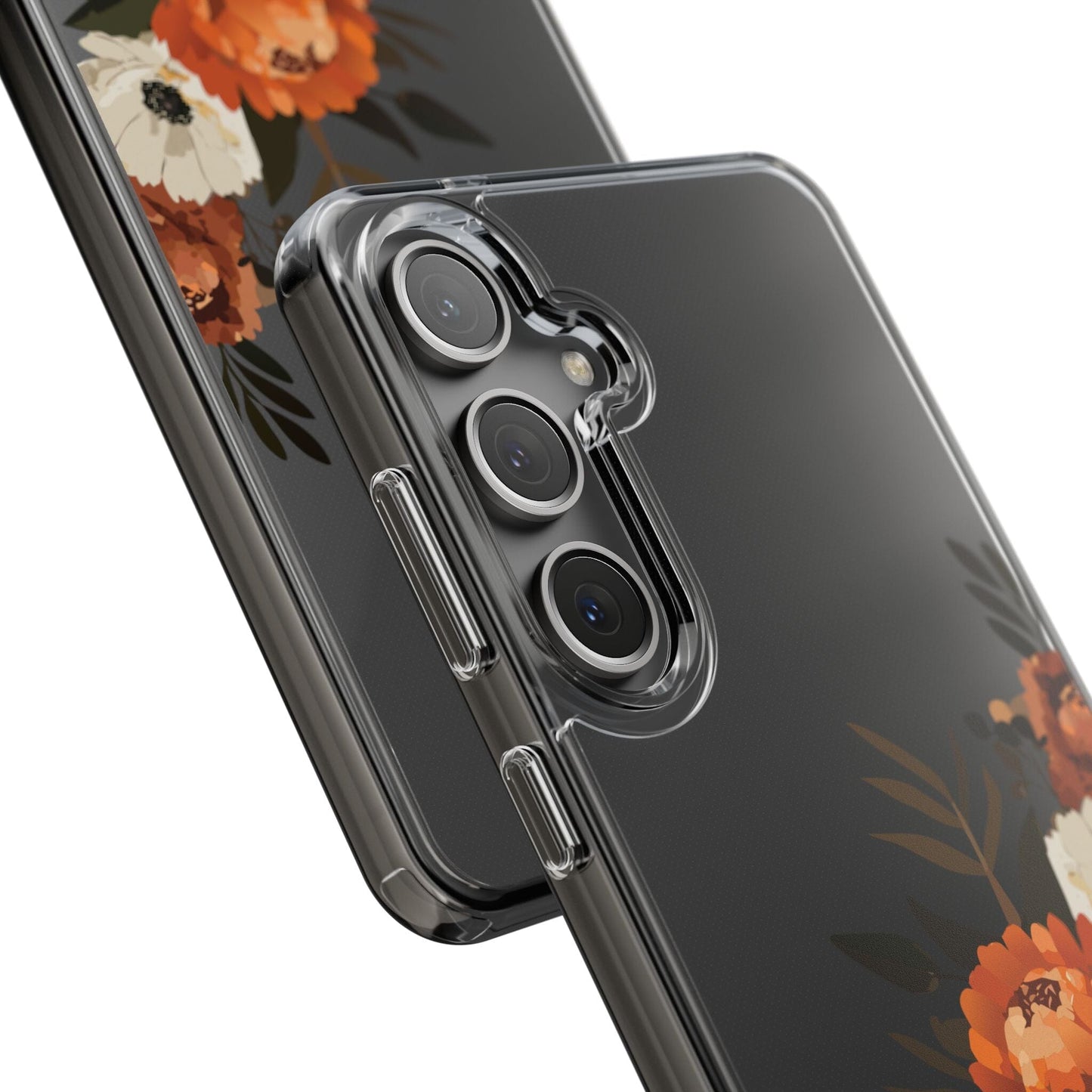 Fall Flowers Clear Phone Case • Designed to fit iPhone and Samsung Phones Phone Case Printify 