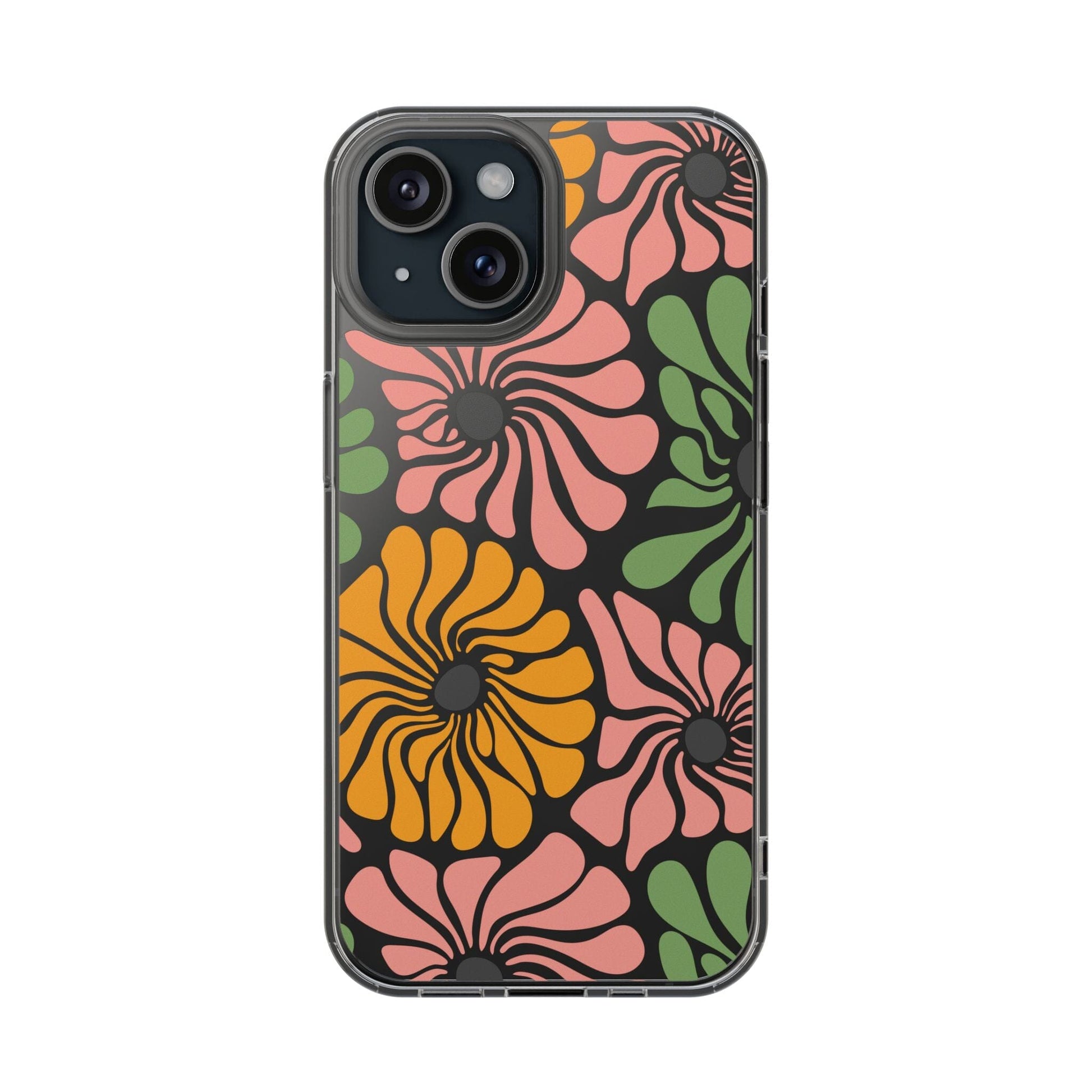 Retro Flower Phone Case, Hippie Boho Clear Phone Case, Matisse Flower Market Daisies Phonecase for iPhone 12, iPhone 13, iPhone 14 & Samsung Phone Case Printify iPhone 15 Without gift packaging 