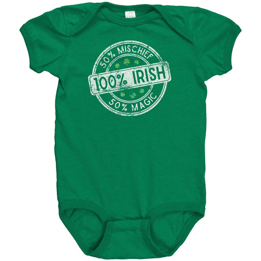 100% Irish Baby Body Suit Apparel teelaunch Kelly NB 