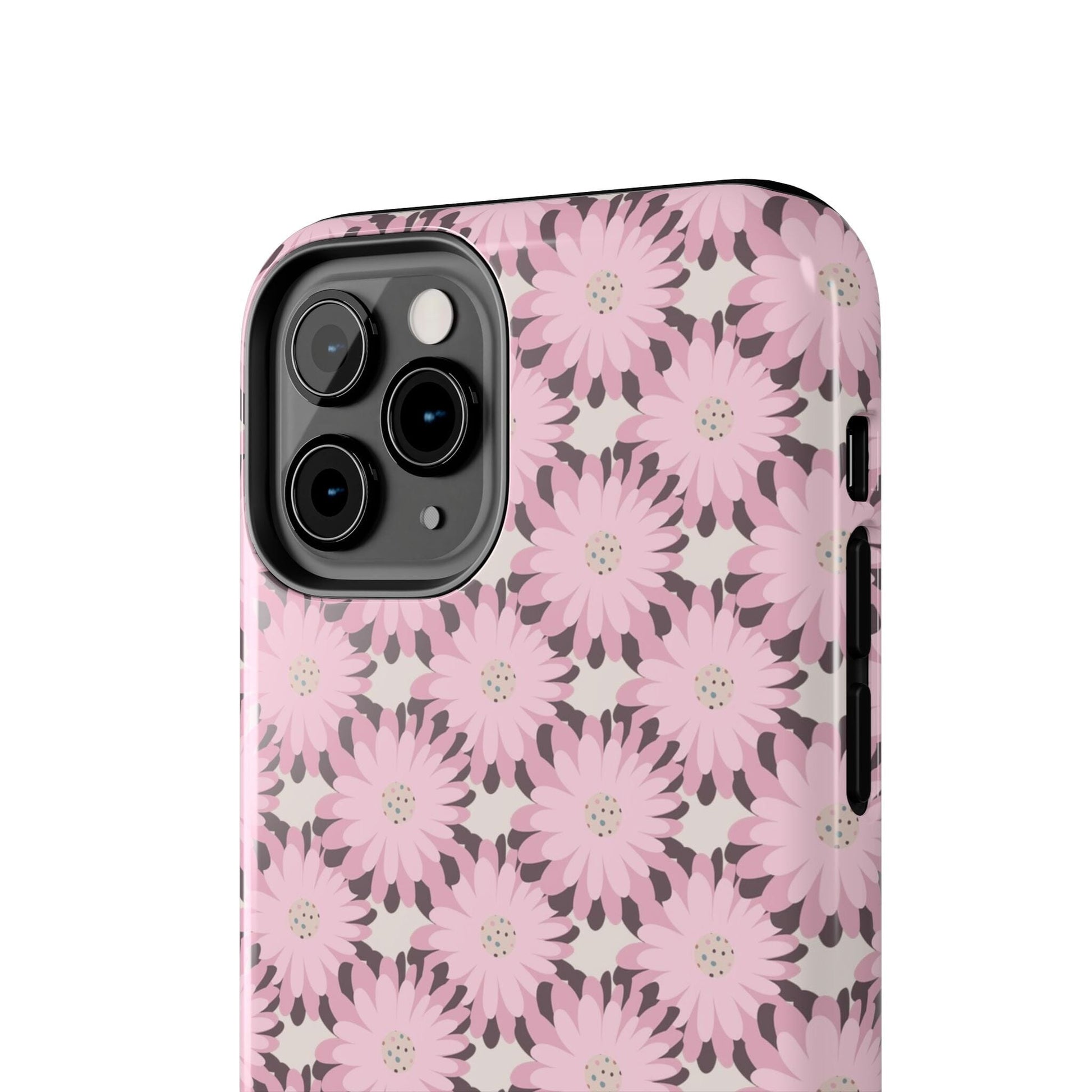 Pink iPhone Case, Daisy Flower Phonecase, Retro Floral Tough Phone Cases, Coconut Beachy Phone Case, Summer iPhone 14 13 12, Samsung Galaxy Phone Case Printify iPhone 11 Pro 