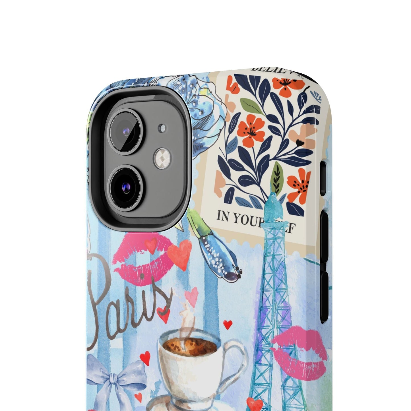 Coquette In Paris, Collage Phone Case, Floral Bookish Aesthetic, Preppy Stuff ~ Cell Phone Case for iPhone 12, iPhone 13, iPhone 14 & 15 Phone Case Printify 