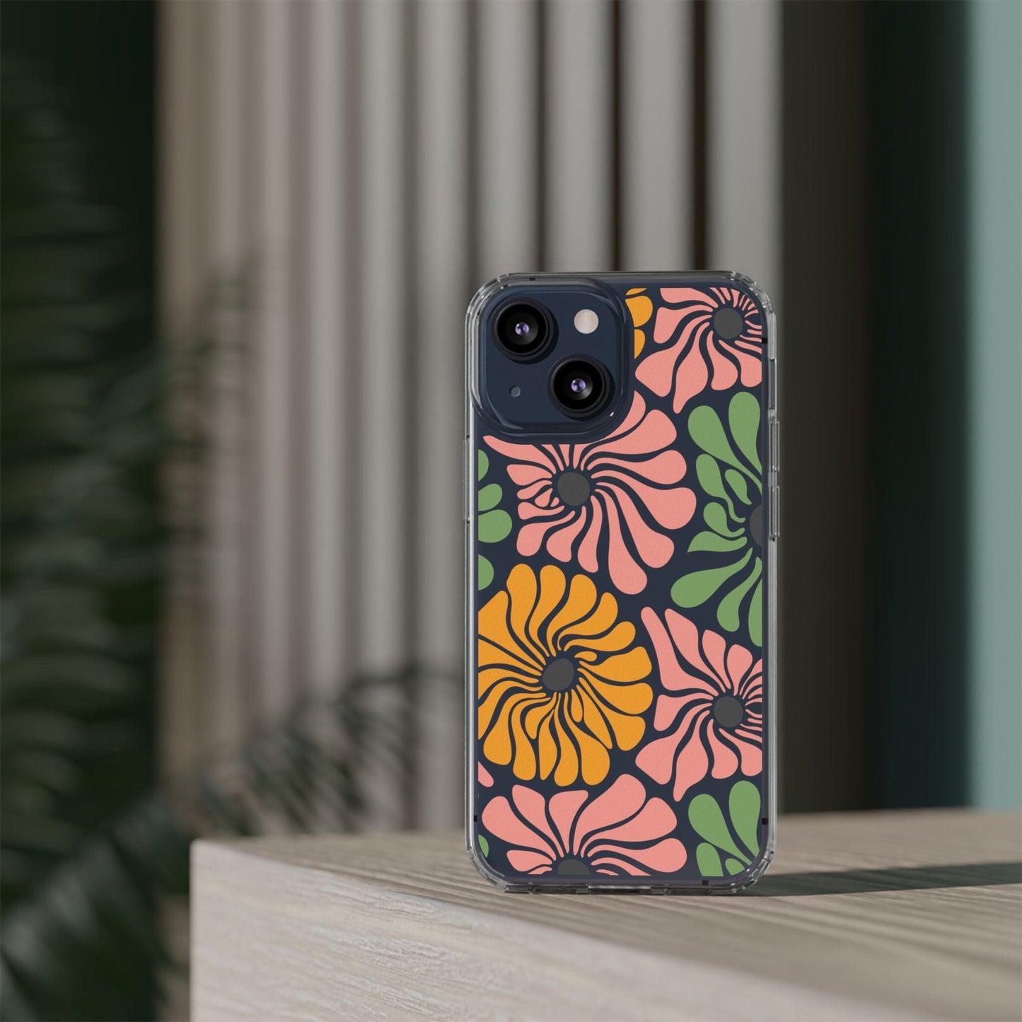 Retro Flower Phone Case, Hippie Boho Clear Phone Case, Matisse Flower Market Daisies Phonecase for iPhone 12, iPhone 13, iPhone 14 & Samsung Phone Case Printify 