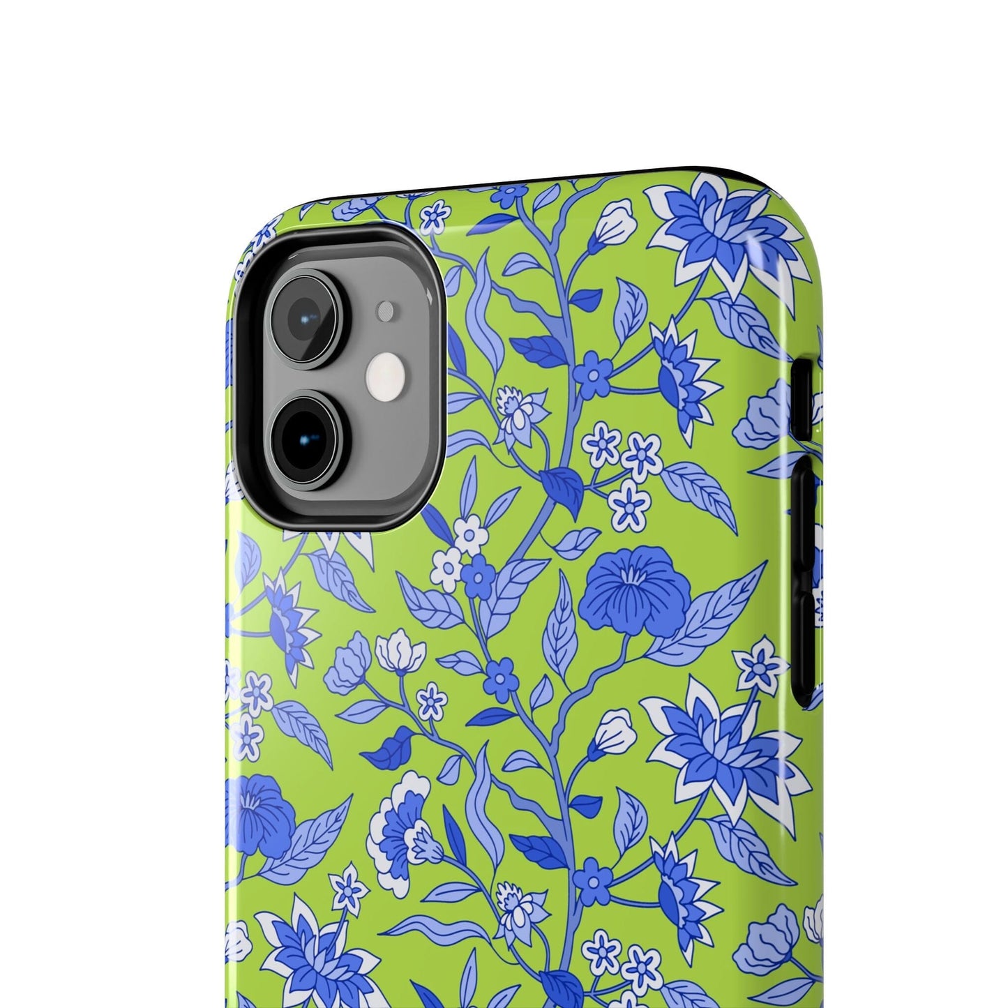 Preppy Aesthetic French Toile Phone Case ~ Blue Coquette Floral iPhone Case Compatable with most iPhone and Samsung Models Phone Case Printify 