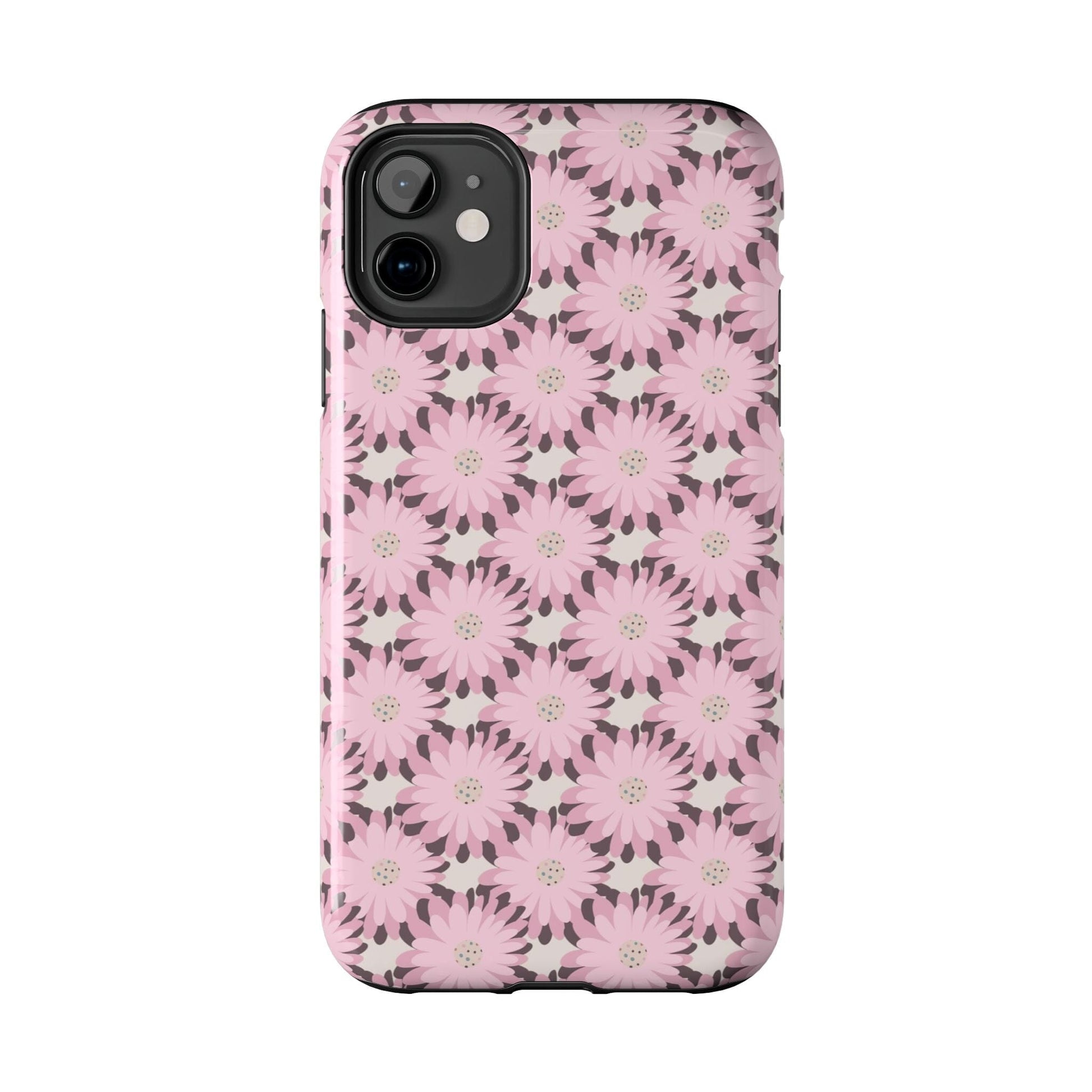 Pink iPhone Case, Daisy Flower Phonecase, Retro Floral Tough Phone Cases, Coconut Beachy Phone Case, Summer iPhone 14 13 12, Samsung Galaxy Phone Case Printify 