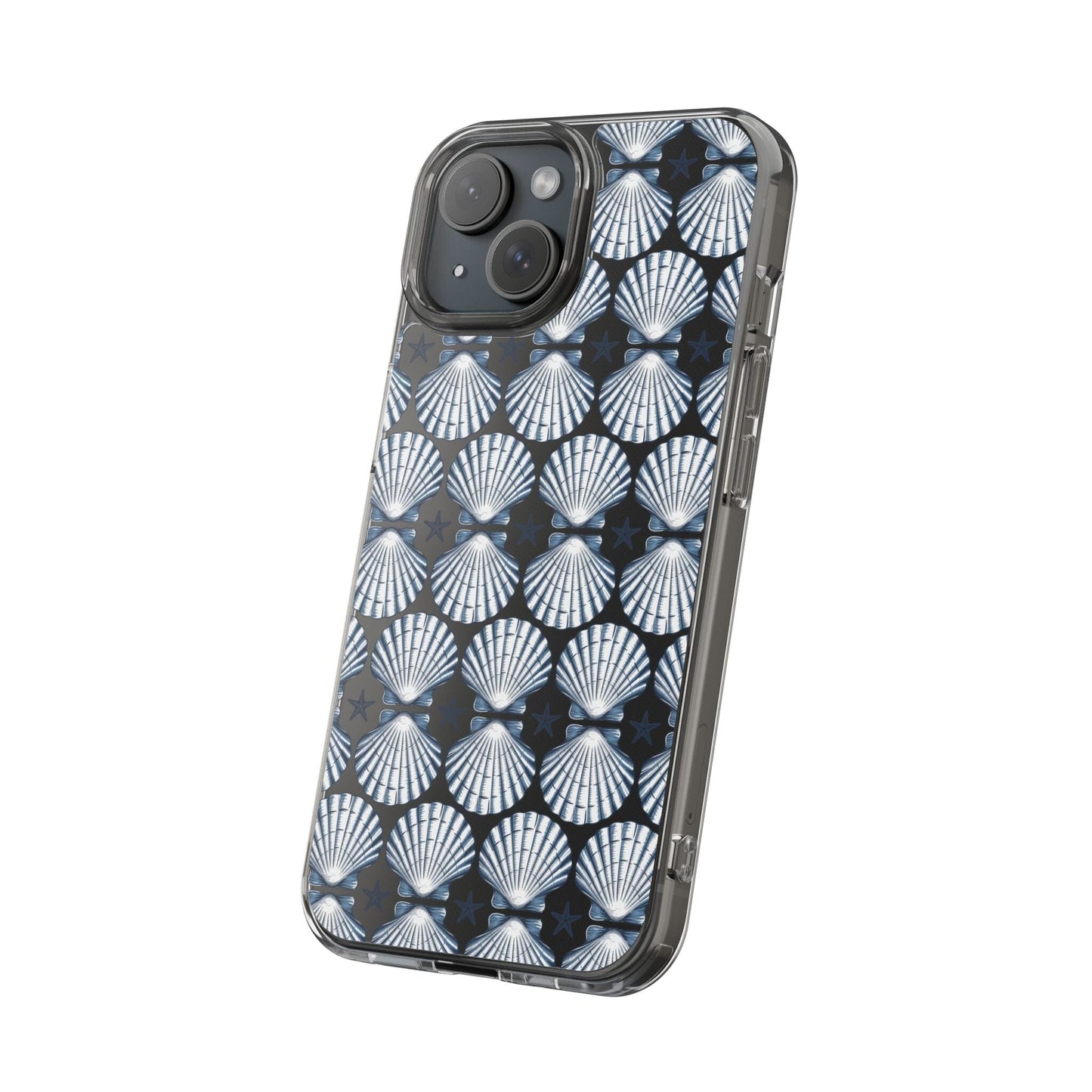 Meet Me At The Beach, iPhone 16 Clear Phone Case, Summer Vibes Seashell Phone Cases, iPhone 16 Pro, iPhone 15 Plus, 14 Pro, Samsung Galaxy Phone Case Printify 