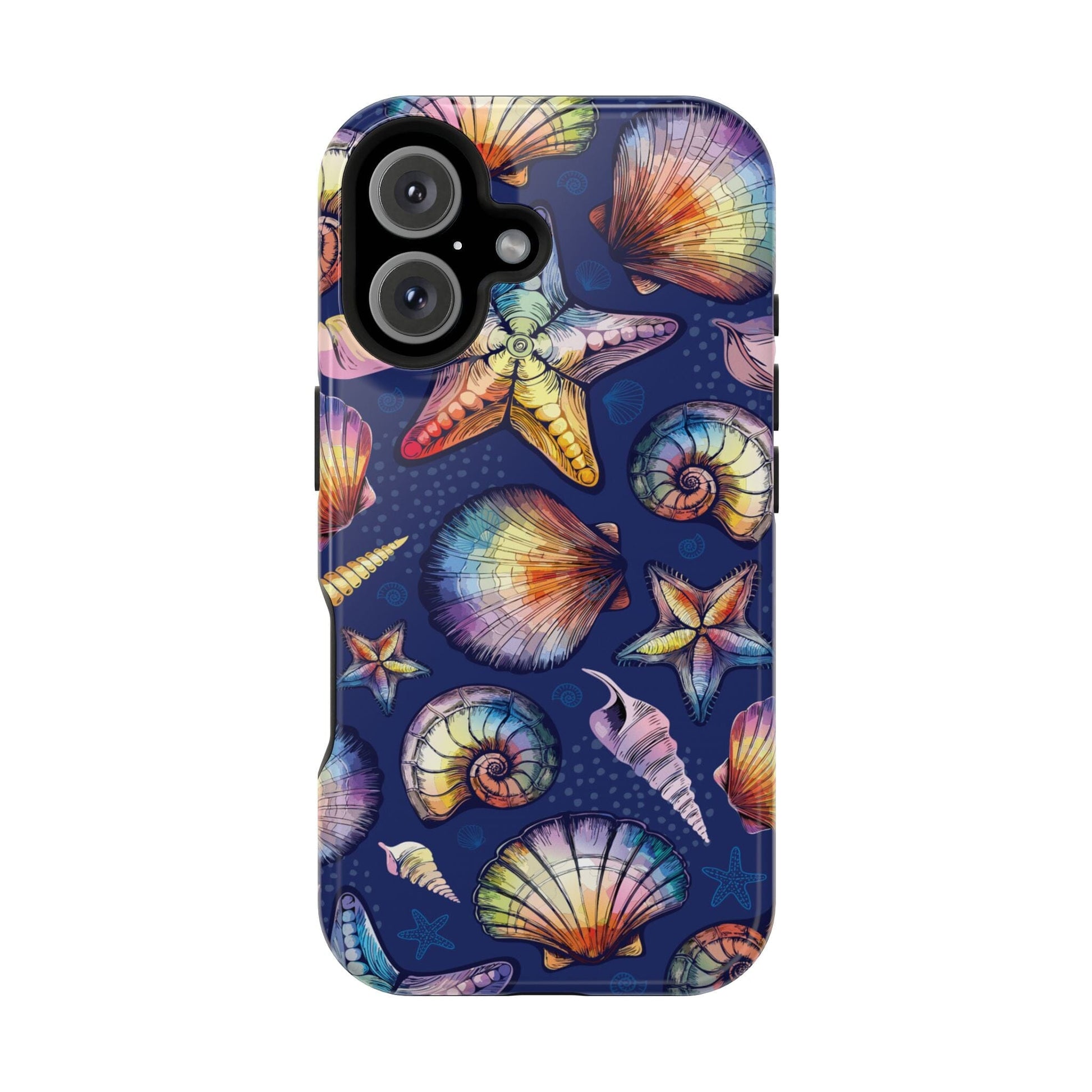 Rainbow Seashell Phone Case • Designed to fit most iPhone and Samsung Phones Phone Case Printify iPhone 16 Glossy Without gift packaging