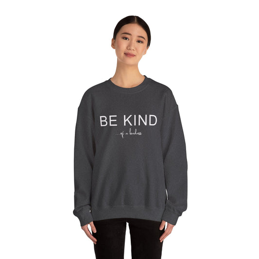 Be Kind of a Badass Sweatshirt | Kindness Crewneck Sweater | Y2K Trending Sweatshirt for Skater Girls | Sweatshirt Printify S Dark Heather 