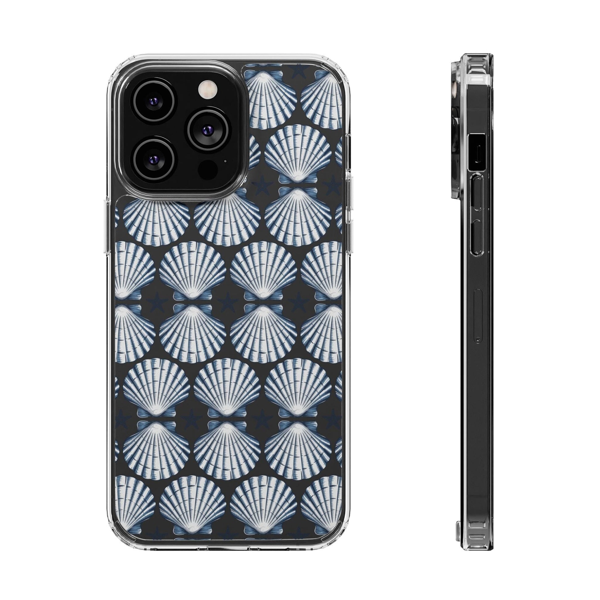 Meet Me At The Beach, iPhone 16 Clear Phone Case, Summer Vibes Seashell Phone Cases, iPhone 16 Pro, iPhone 15 Plus, 14 Pro, Samsung Galaxy Phone Case Printify iPhone 14 Pro Max Without gift packaging 