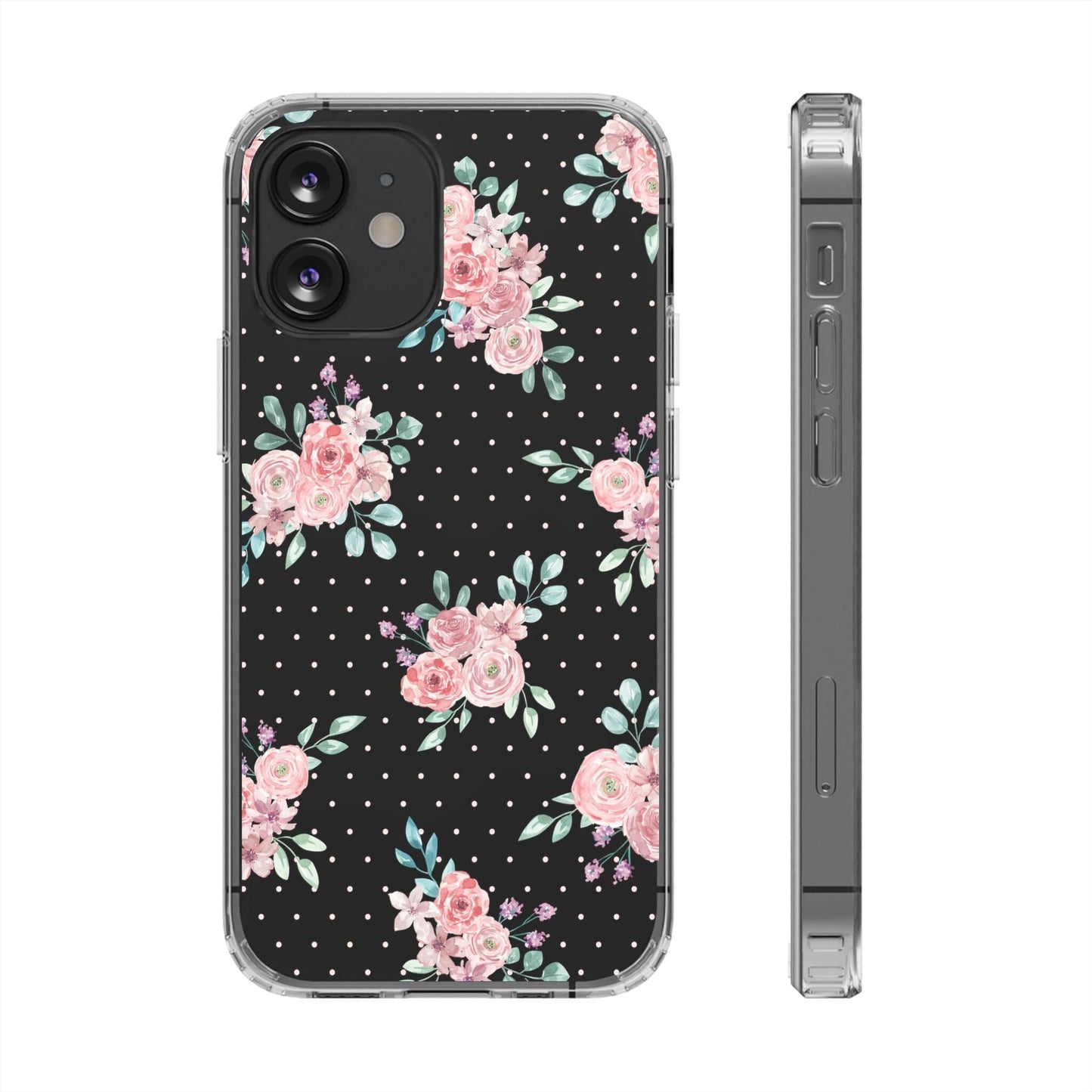 Grandma Core Aesthetic Clear Floral Phone Case • Designed to fit most iPhone and Samsung Phones Phone Case Printify iPhone 12 Mini Without gift packaging 