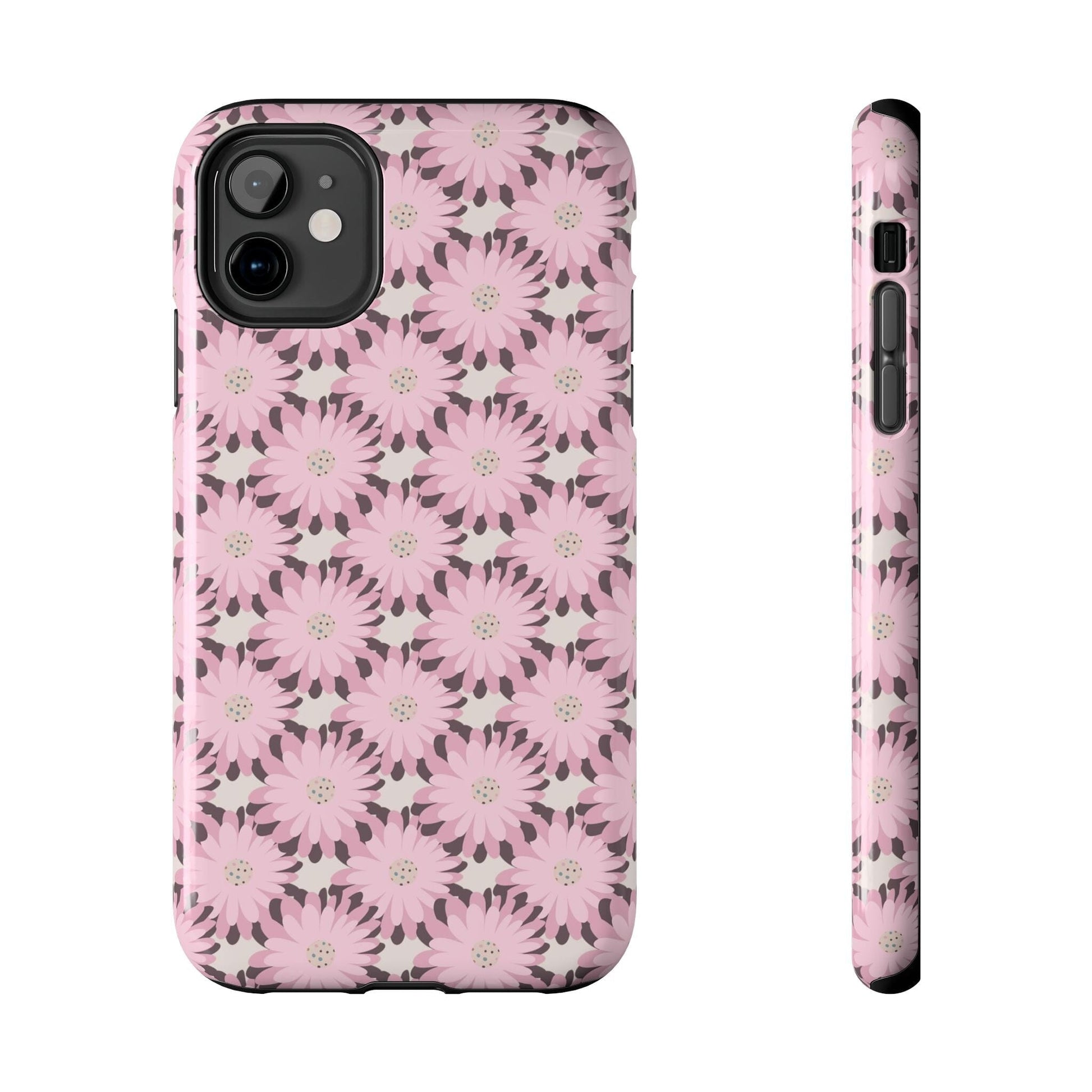 Pink iPhone Case, Daisy Flower Phonecase, Retro Floral Tough Phone Cases, Coconut Beachy Phone Case, Summer iPhone 14 13 12, Samsung Galaxy Phone Case Printify iPhone 11 