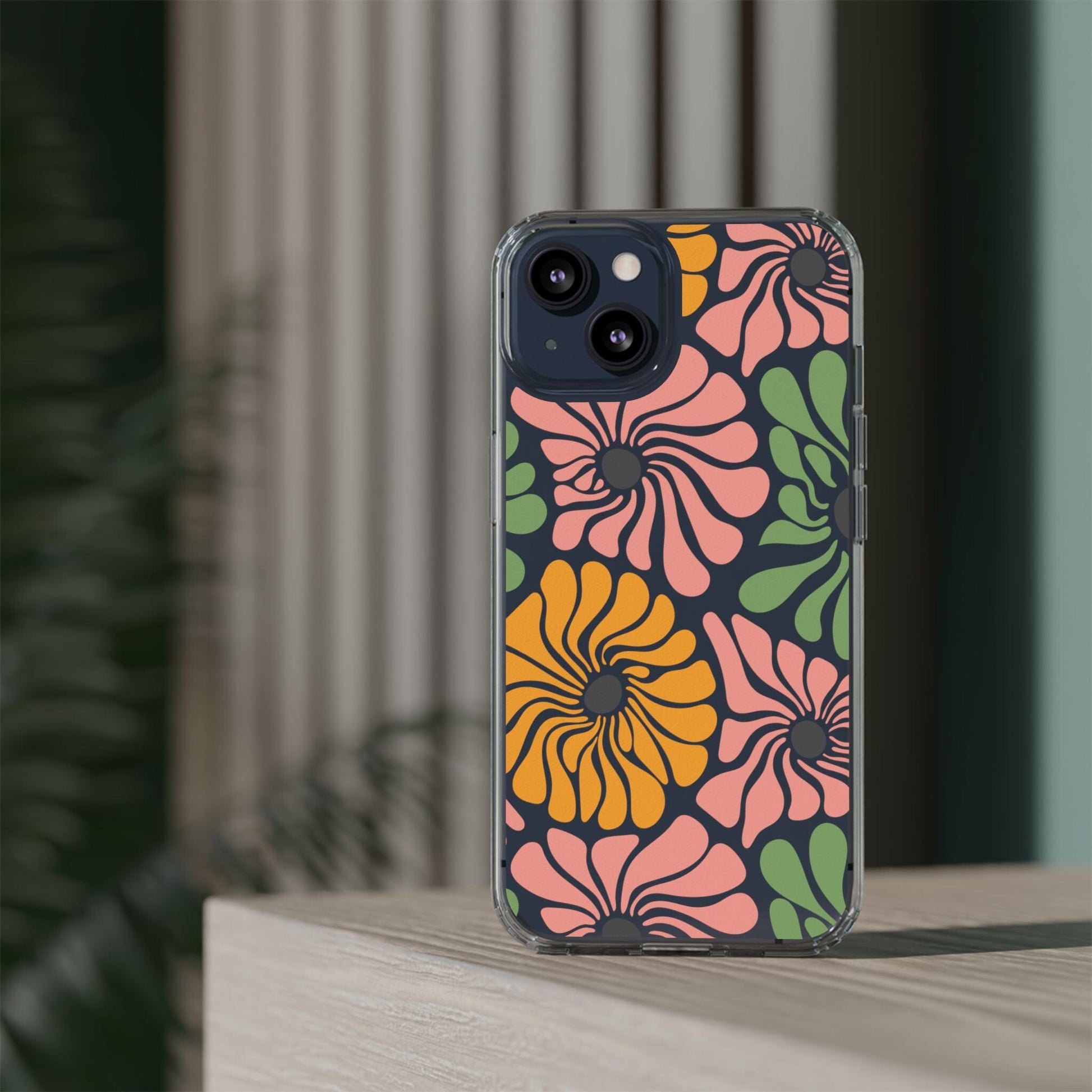 Clear Phone Case Hippie Boho Vibe, Retro Flower Phone Case is Compatable with most iPhone and Samsung Galaxy Models Phone Case Printify 