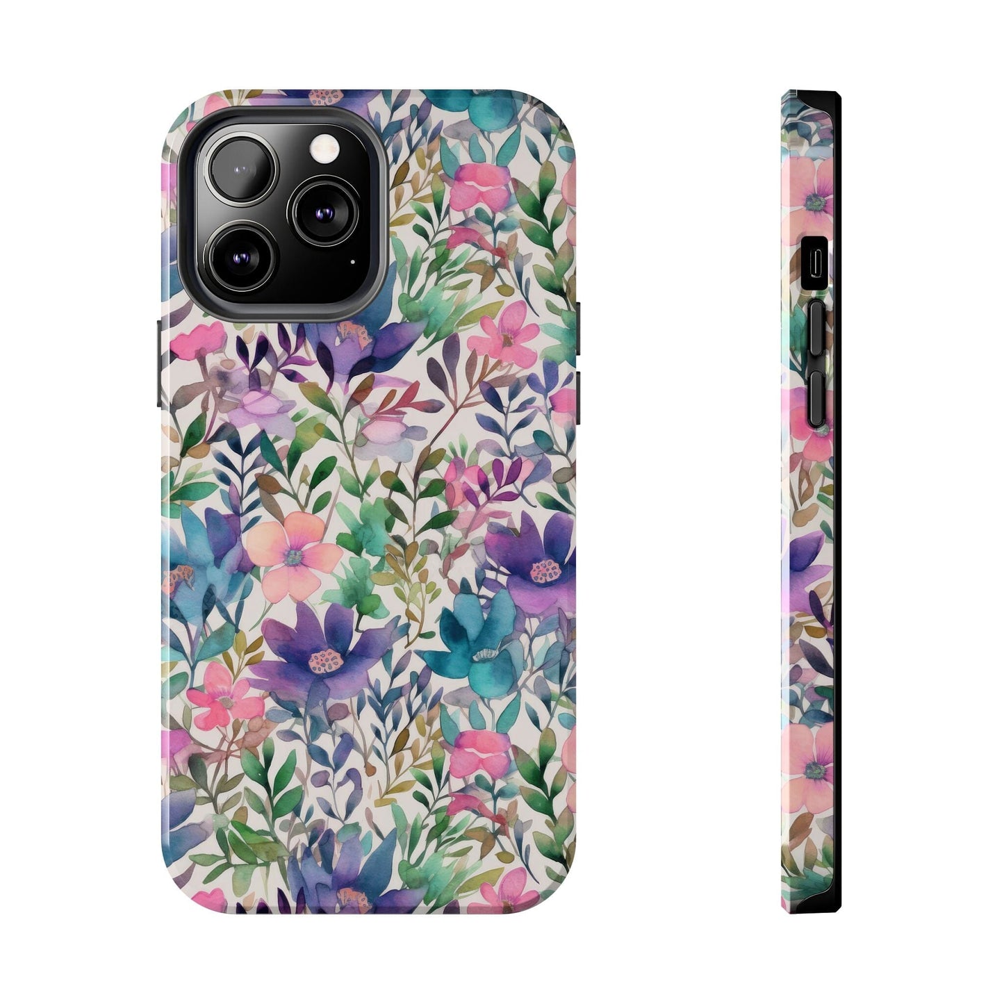 Petite Watercolor Flowers Tough Phone Case • Designed to fit Most iPhone and Samsung Phones Phone Case Printify iPhone 13 Pro Max 