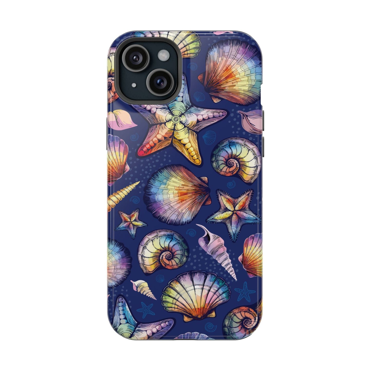 Rainbow Seashell Phone Case • Designed to fit most iPhone and Samsung Phones Phone Case Printify iPhone 15 Plus Glossy Without gift packaging