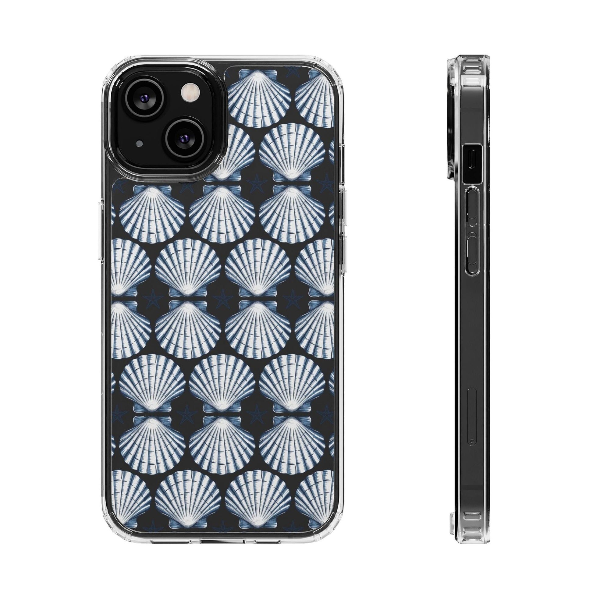 Meet Me At The Beach, iPhone 16 Clear Phone Case, Summer Vibes Seashell Phone Cases, iPhone 16 Pro, iPhone 15 Plus, 14 Pro, Samsung Galaxy Phone Case Printify iPhone 14 Without gift packaging 