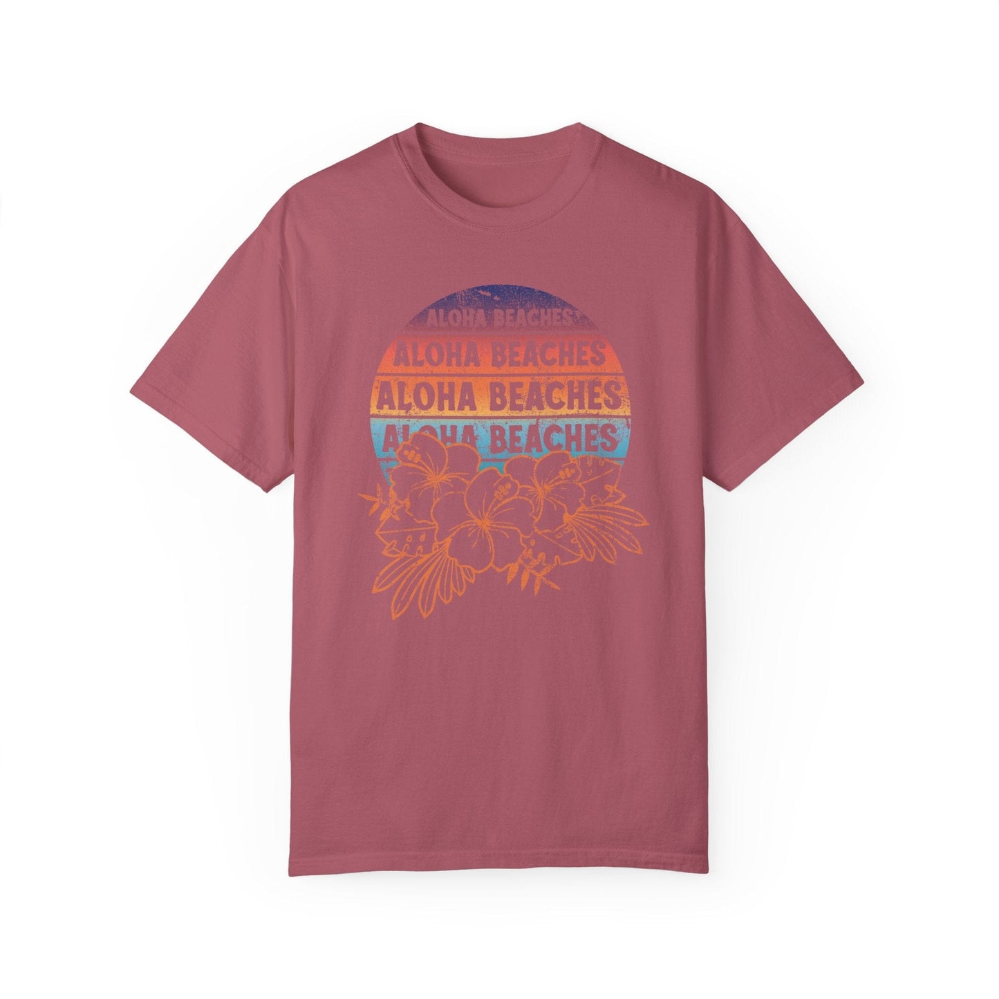 Mermaidcore Aloha Beaches Shirt, Coconut Girl Aesthetic, Ocean Inspired Style, VSCO Clothing, Y2K Shirts, Teenage Girl Gift T-Shirt Printify Crimson S 