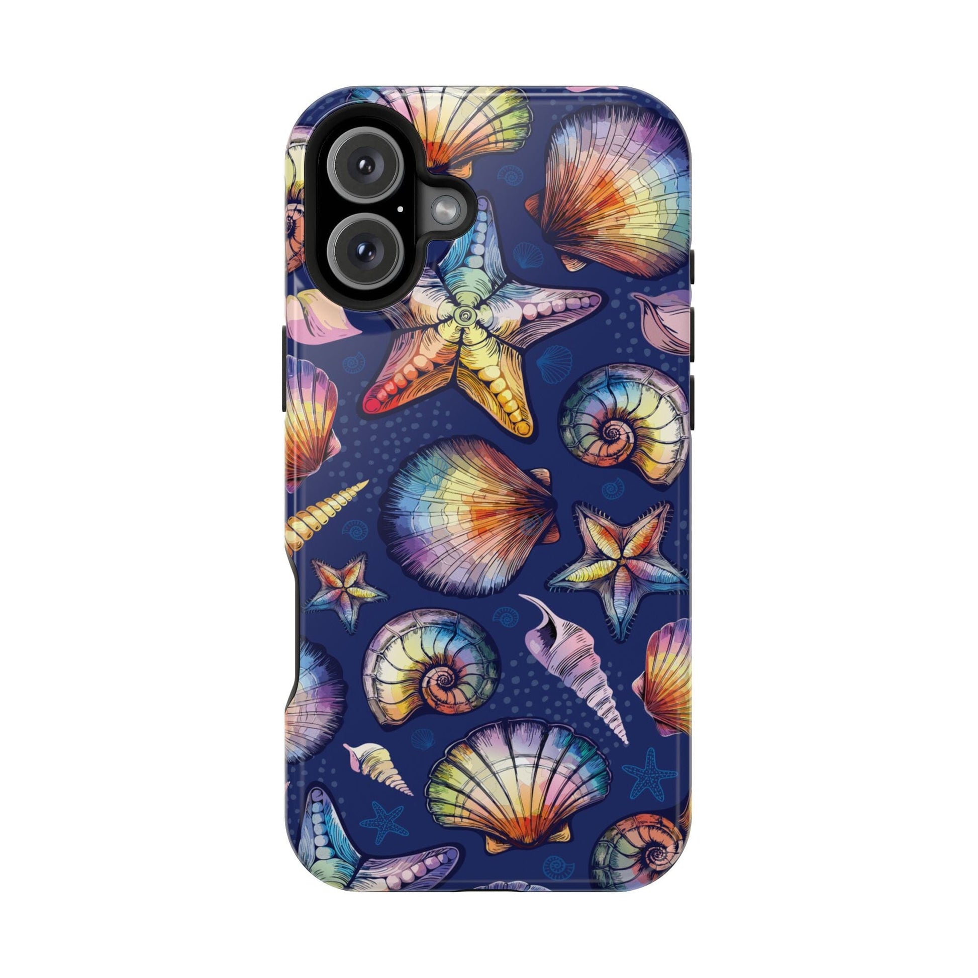 Rainbow Seashell Phone Case • Designed to fit most iPhone and Samsung Phones Phone Case Printify iPhone 16 Plus Glossy Without gift packaging