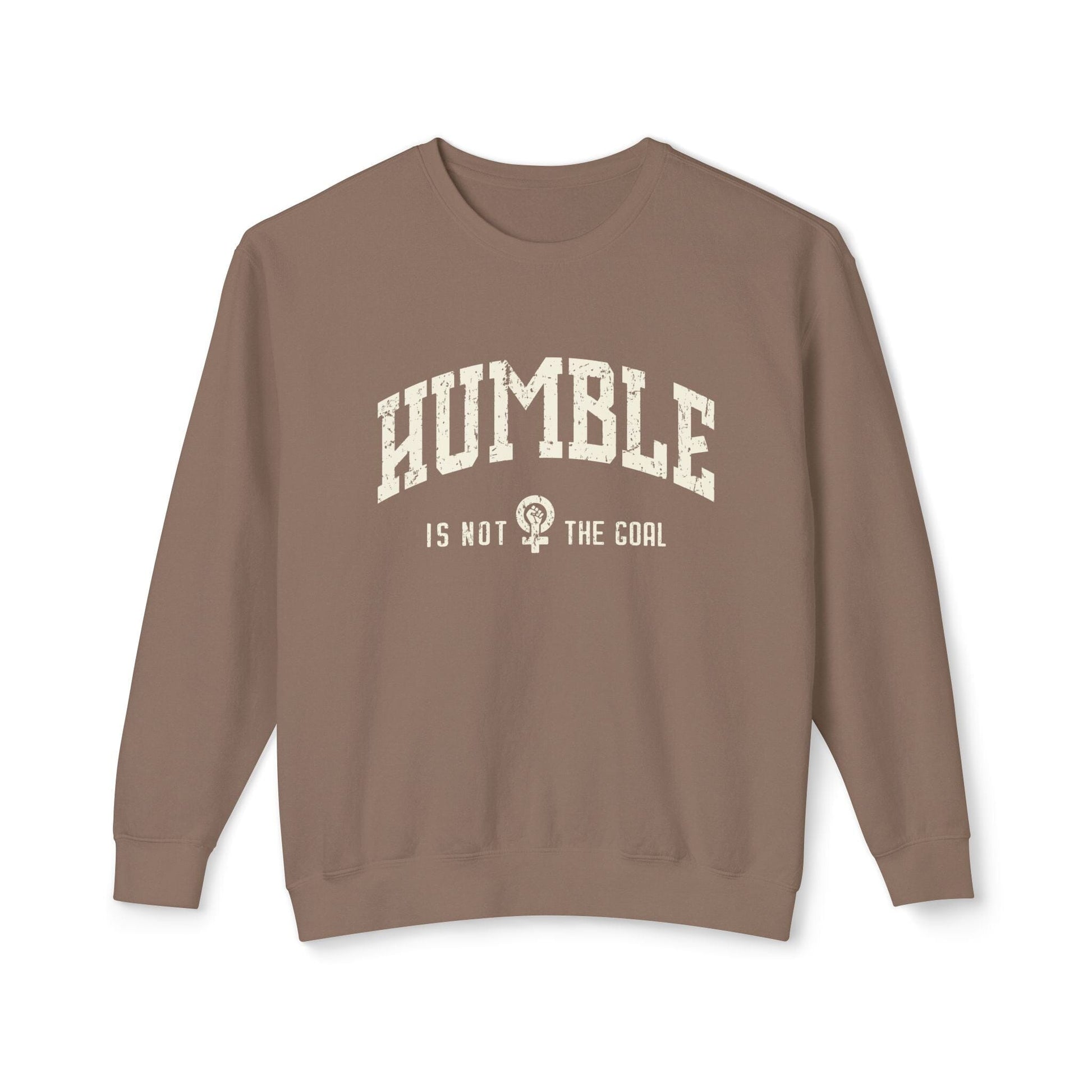 Feminist Sweatshirt, Not Aspiring To Be Humble Female Rage Shirt, Kamala Sweatshirt, Gender Equality Pullover, Womens Empowerment Sweatshirt Printify Espresso S 