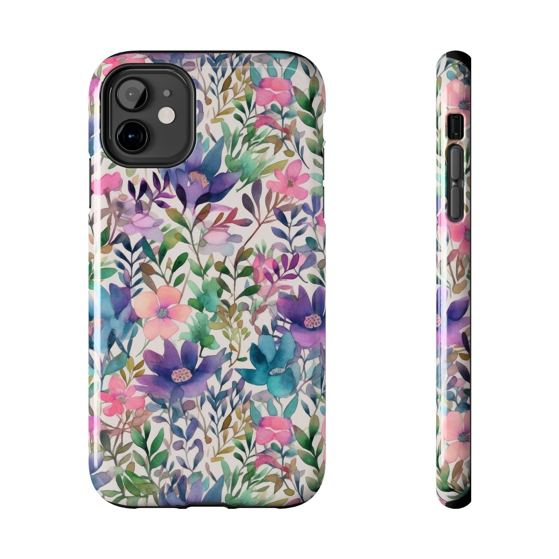 Petite Watercolor Flowers Tough Phone Case • Designed to fit Most iPhone and Samsung Phones Phone Case Printify iPhone 11 