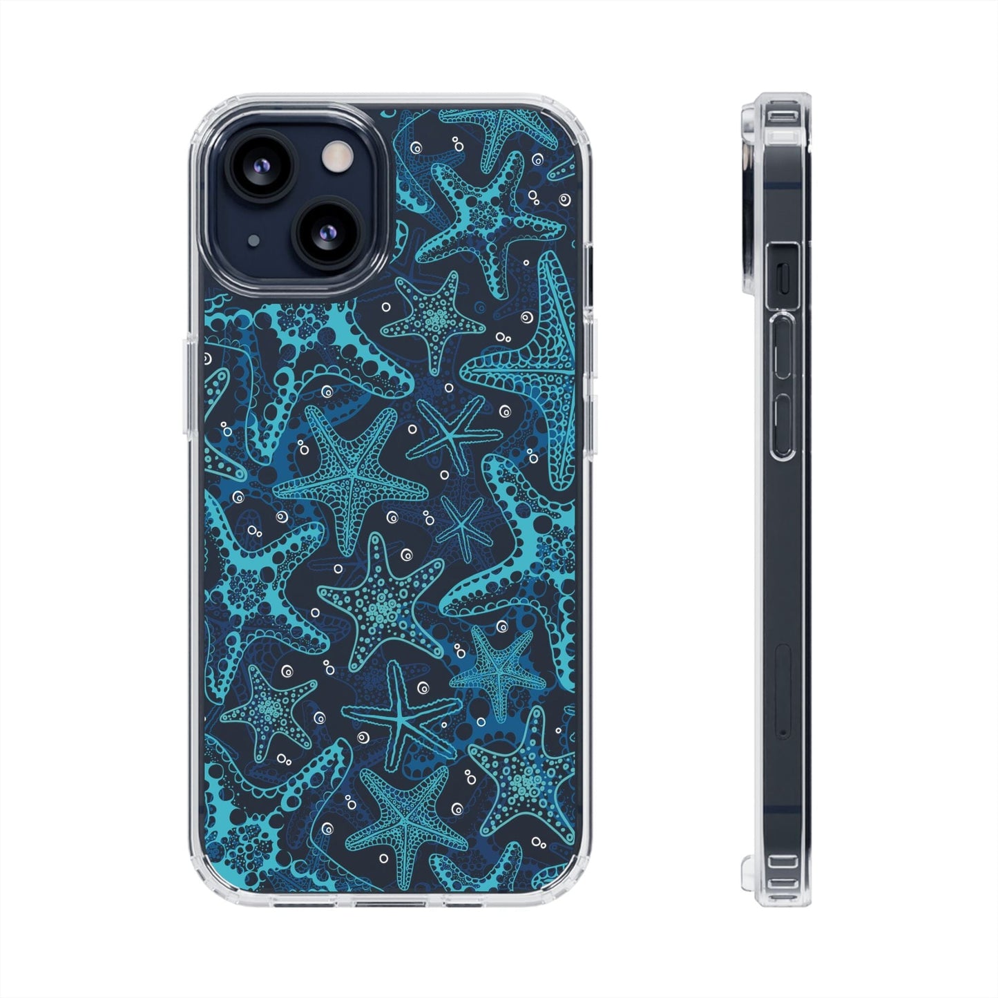 Starfish Clear Phone Cases, Summer Ocean Inspired Phone Cases Compatible with most iPhone and Samsung Models Phone Case Printify 