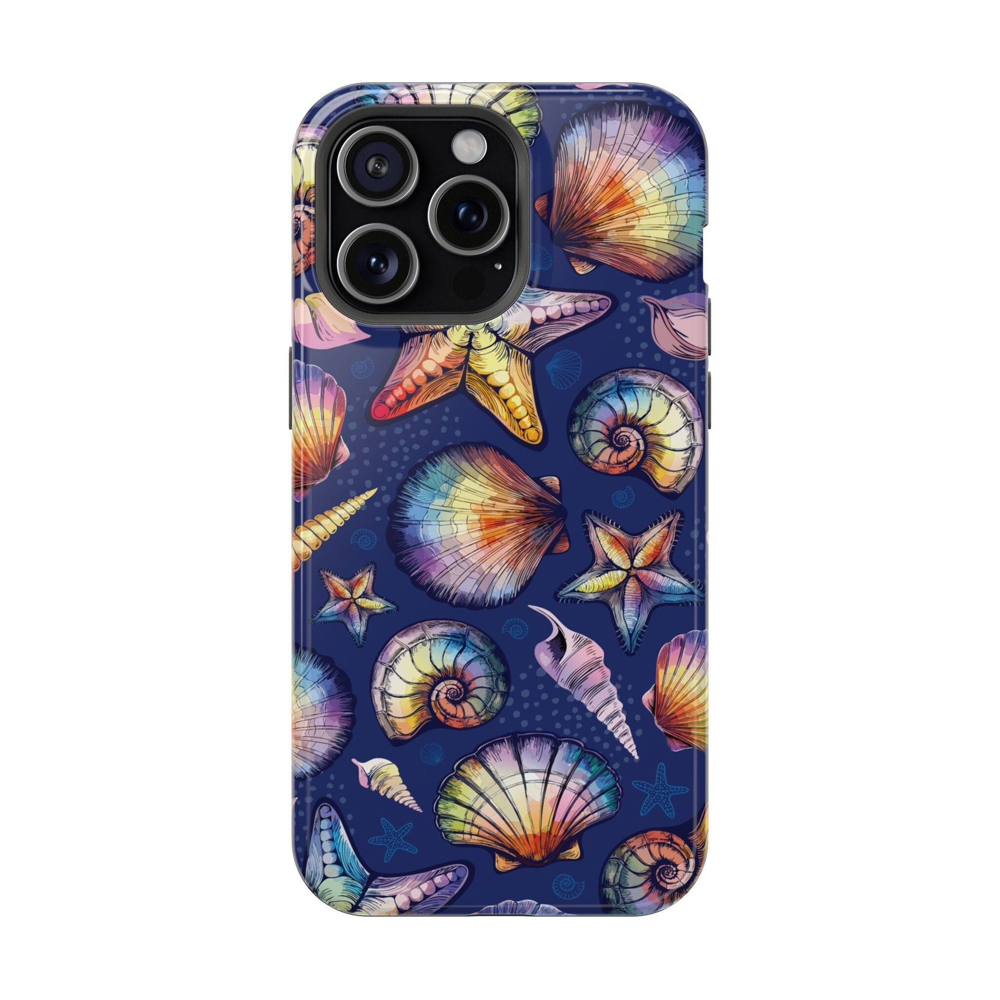 Rainbow Seashell Phone Case • Designed to fit most iPhone and Samsung Phones Phone Case Printify iPhone 15 Pro Max Glossy Without gift packaging