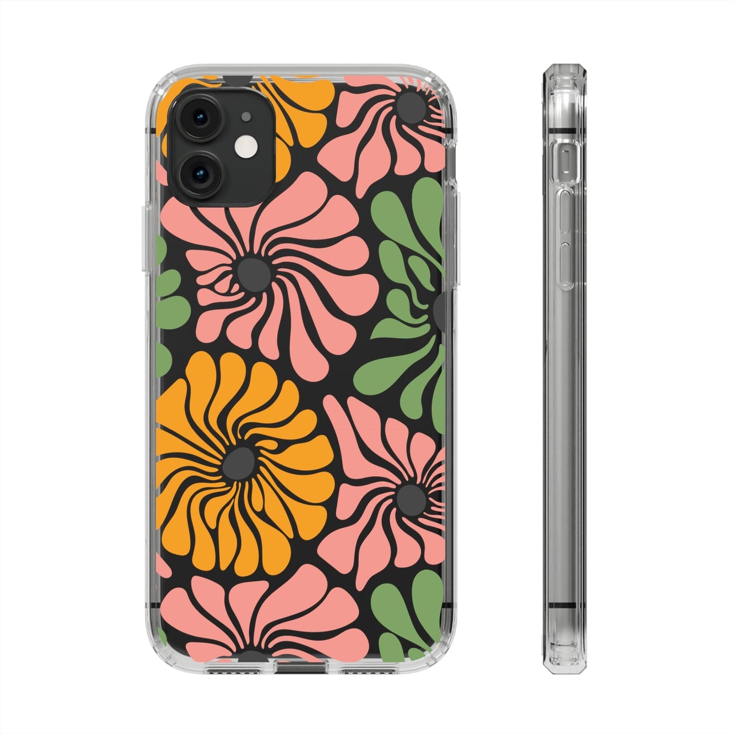 Retro Flower Phone Case, Hippie Boho Clear Phone Case, Matisse Flower Market Daisies Phonecase for iPhone 12, iPhone 13, iPhone 14 & Samsung Phone Case Printify iPhone 11 Without gift packaging 