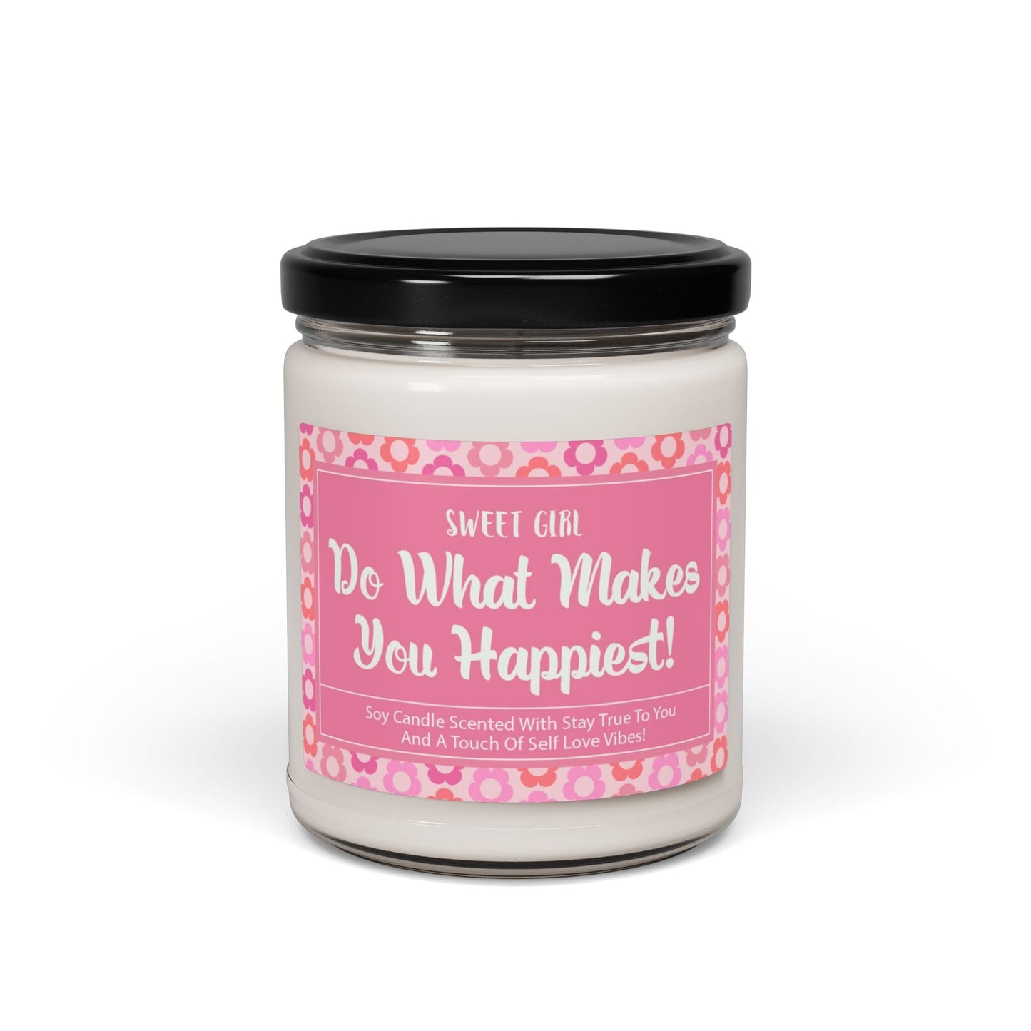 Do What Makes You Happy Inspiration Candle ~ Pink Y2k Room Decor, Coquette Candle Teenage Girl Gifts Home Decor Printify 