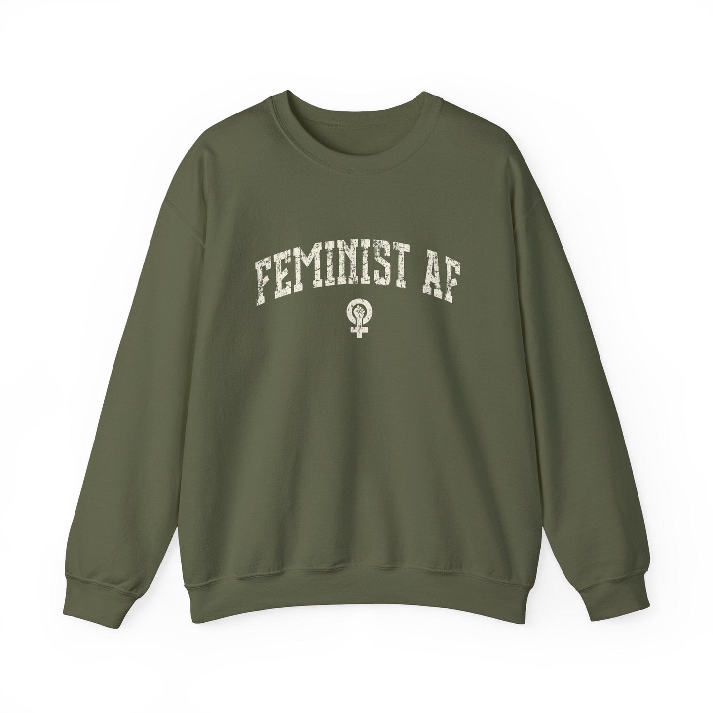 Feminist AF Sweatshirt, Womens Rights Shirts Female Empowerment Crewneck Sweatshirt Printify 