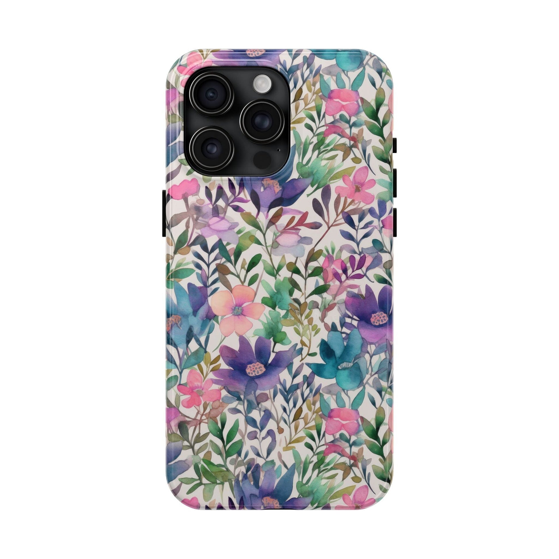 Petite Watercolor Flowers Tough Phone Case • Designed to fit Most iPhone and Samsung Phones Phone Case Printify iPhone 15 Pro Max 