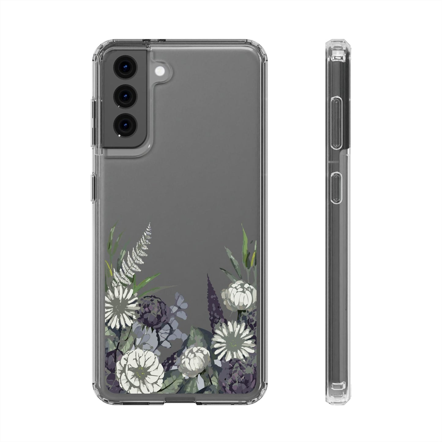 Clear Floral Phone Cases • Designed to fit most iPhone and Samsung Phones Phone Case Printify Samsung Galaxy S21 Without gift packaging 