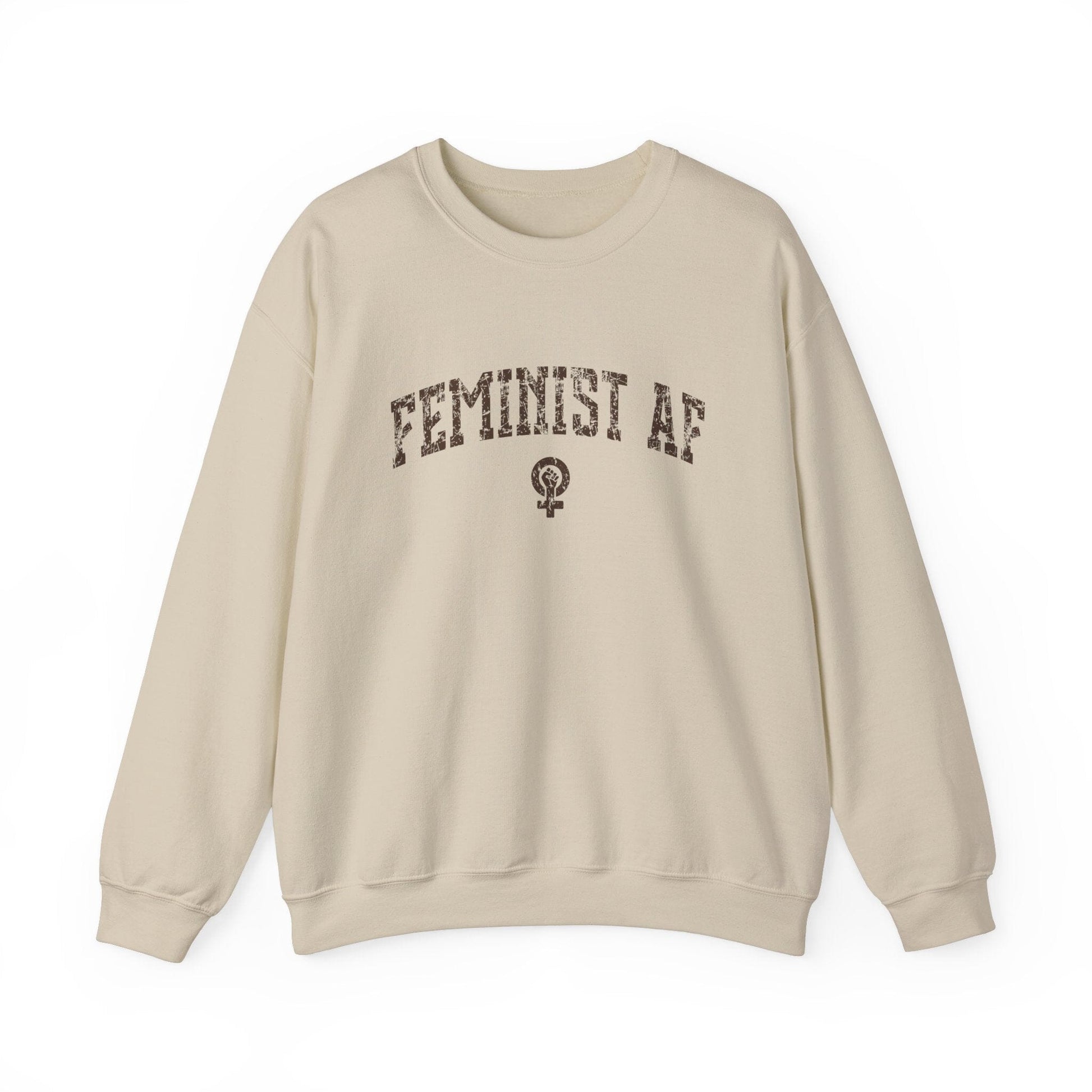 Feminist AF Sweatshirt, Womens Rights Shirts Female Empowerment Crewneck Sweatshirt Printify 