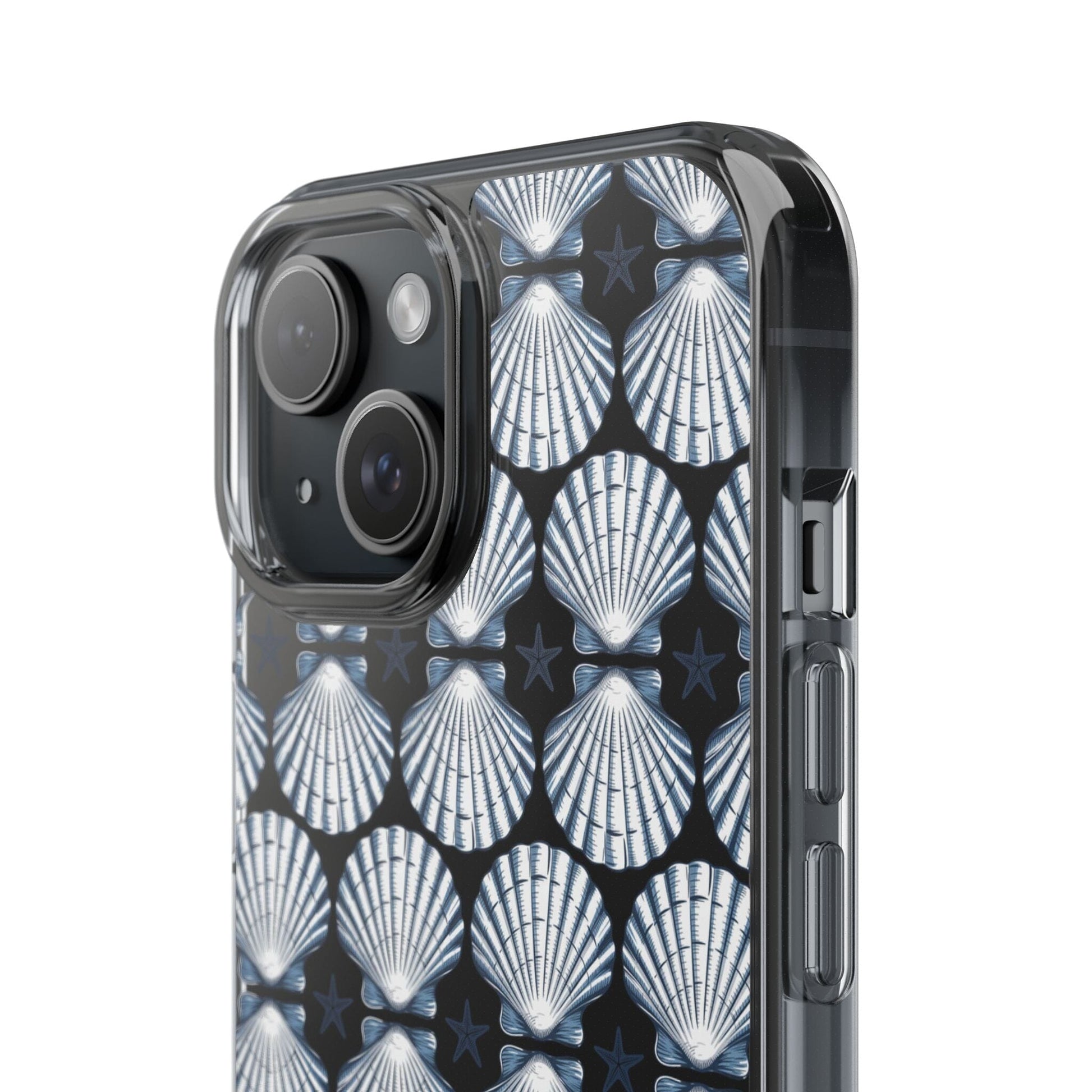 Meet Me At The Beach, iPhone 16 Clear Phone Case, Summer Vibes Seashell Phone Cases, iPhone 16 Pro, iPhone 15 Plus, 14 Pro, Samsung Galaxy Phone Case Printify 