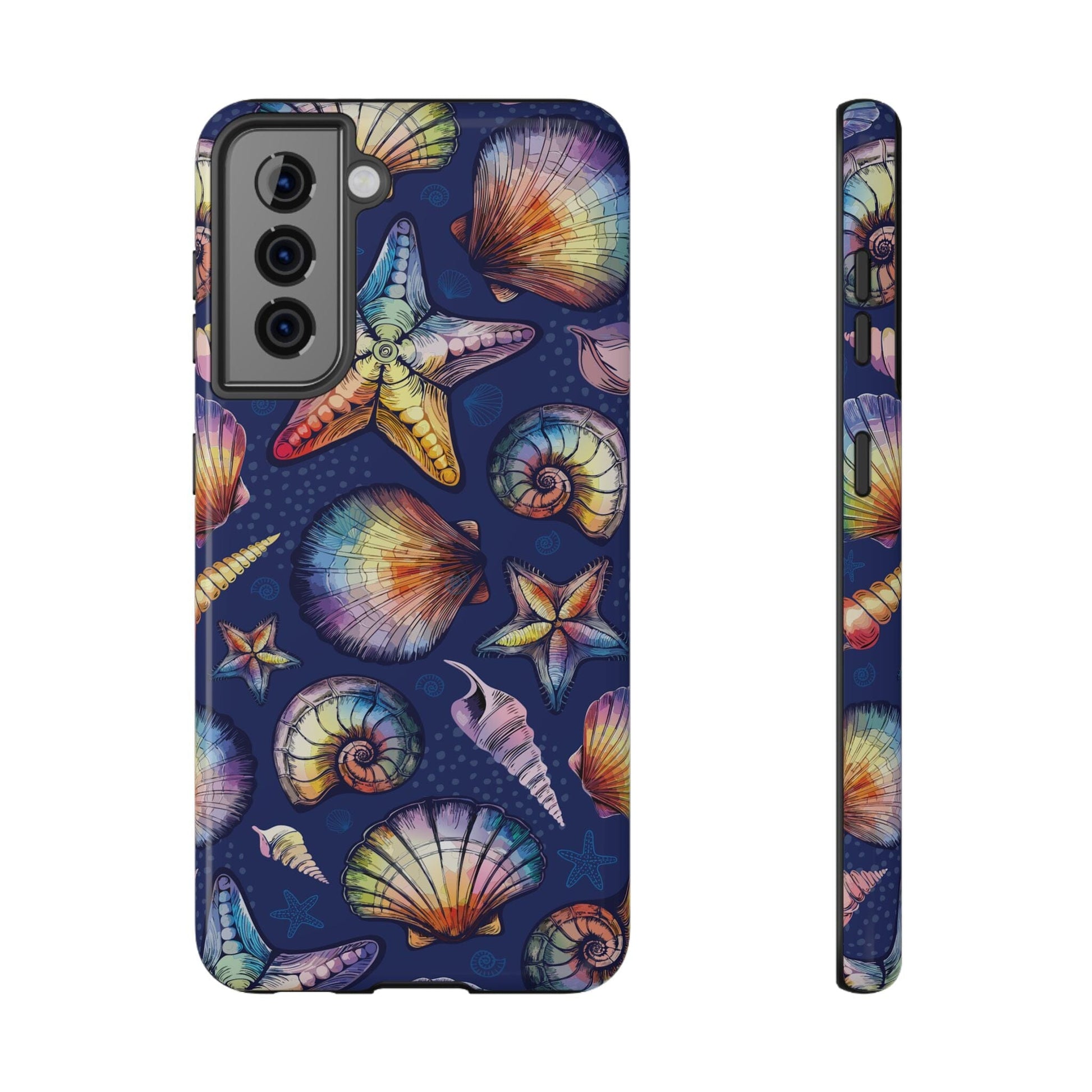 Rainbow Seashell Phone Case • Designed to fit most iPhone and Samsung Phones Phone Case Printify Samsung Galaxy S21 Glossy Without gift packaging