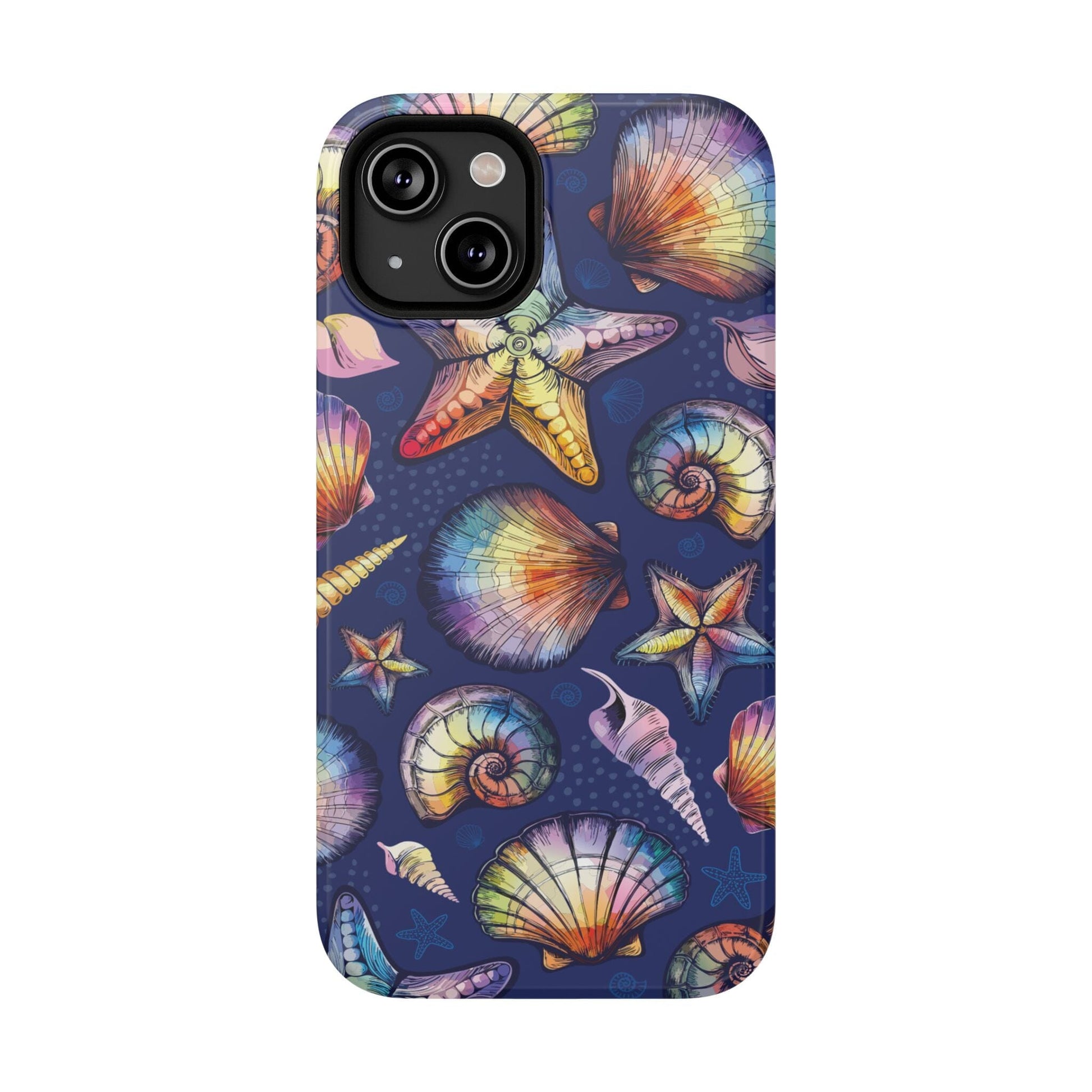 Rainbow Seashell Phone Case • Designed to fit most iPhone and Samsung Phones Phone Case Printify iPhone 14 Matte Without gift packaging