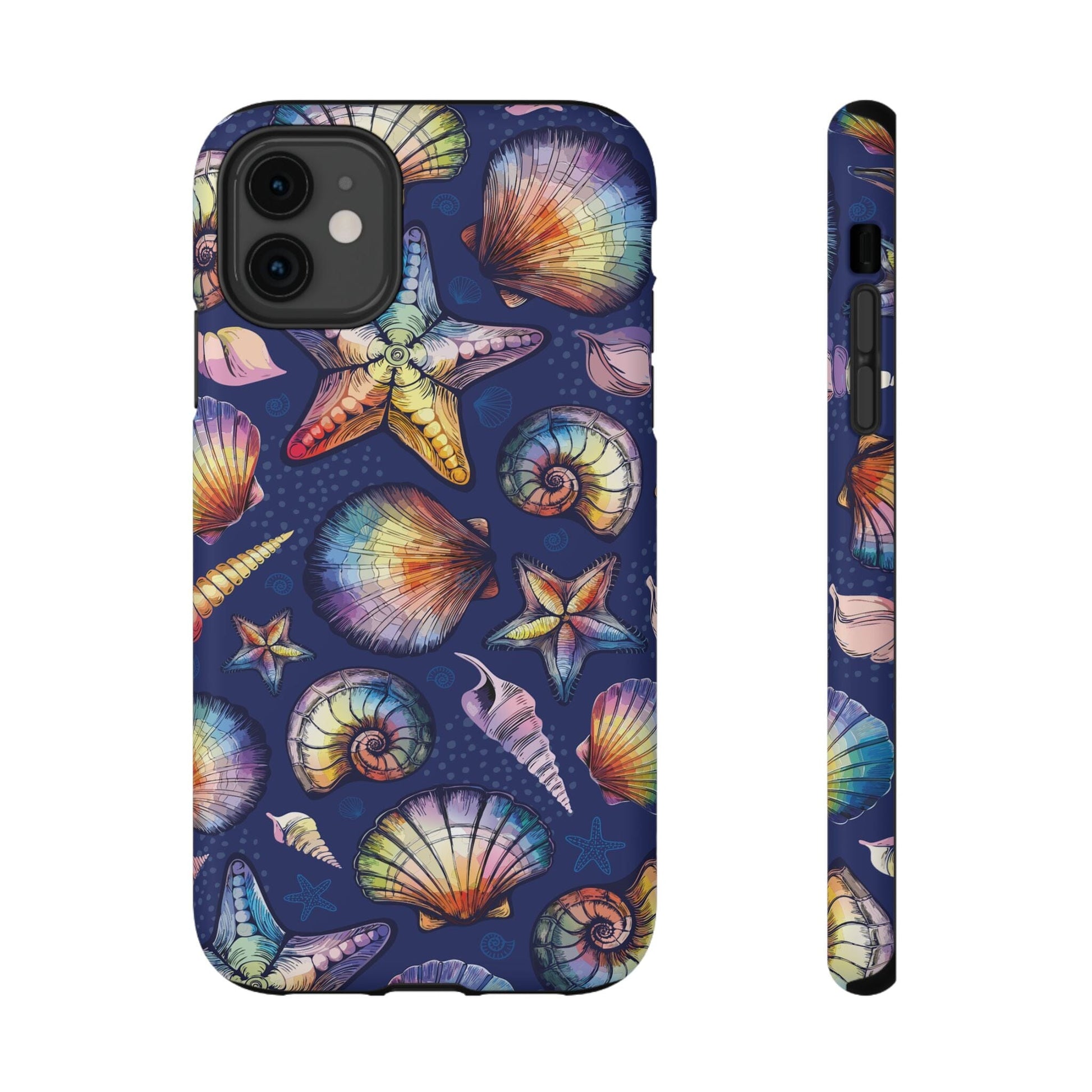 Rainbow Seashell Phone Case • Designed to fit most iPhone and Samsung Phones Phone Case Printify iPhone 11 Matte Without gift packaging