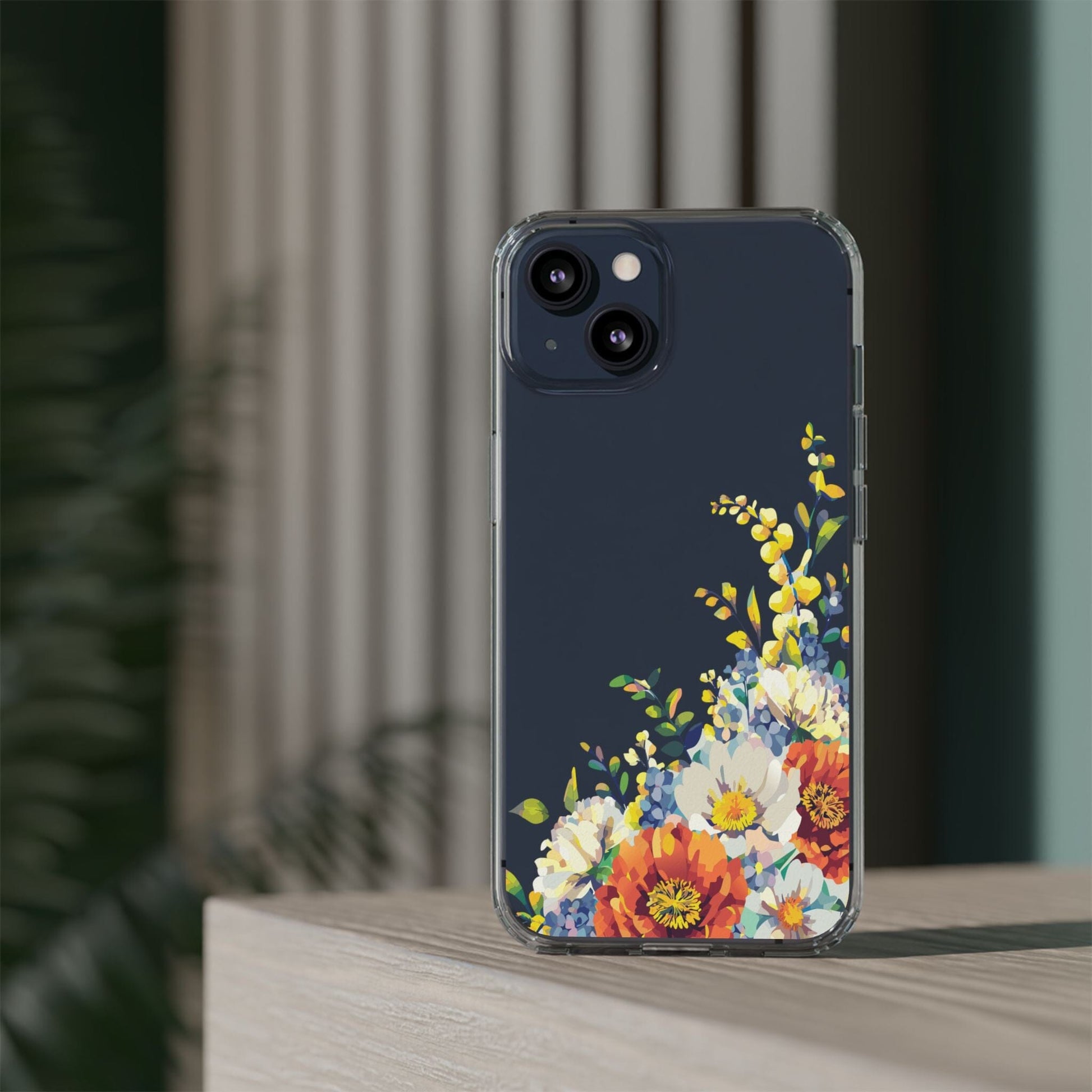 Summer Flowers Clear Phone Case • Designed to fit iPhone and Samsung Phones Phone Case Printify 