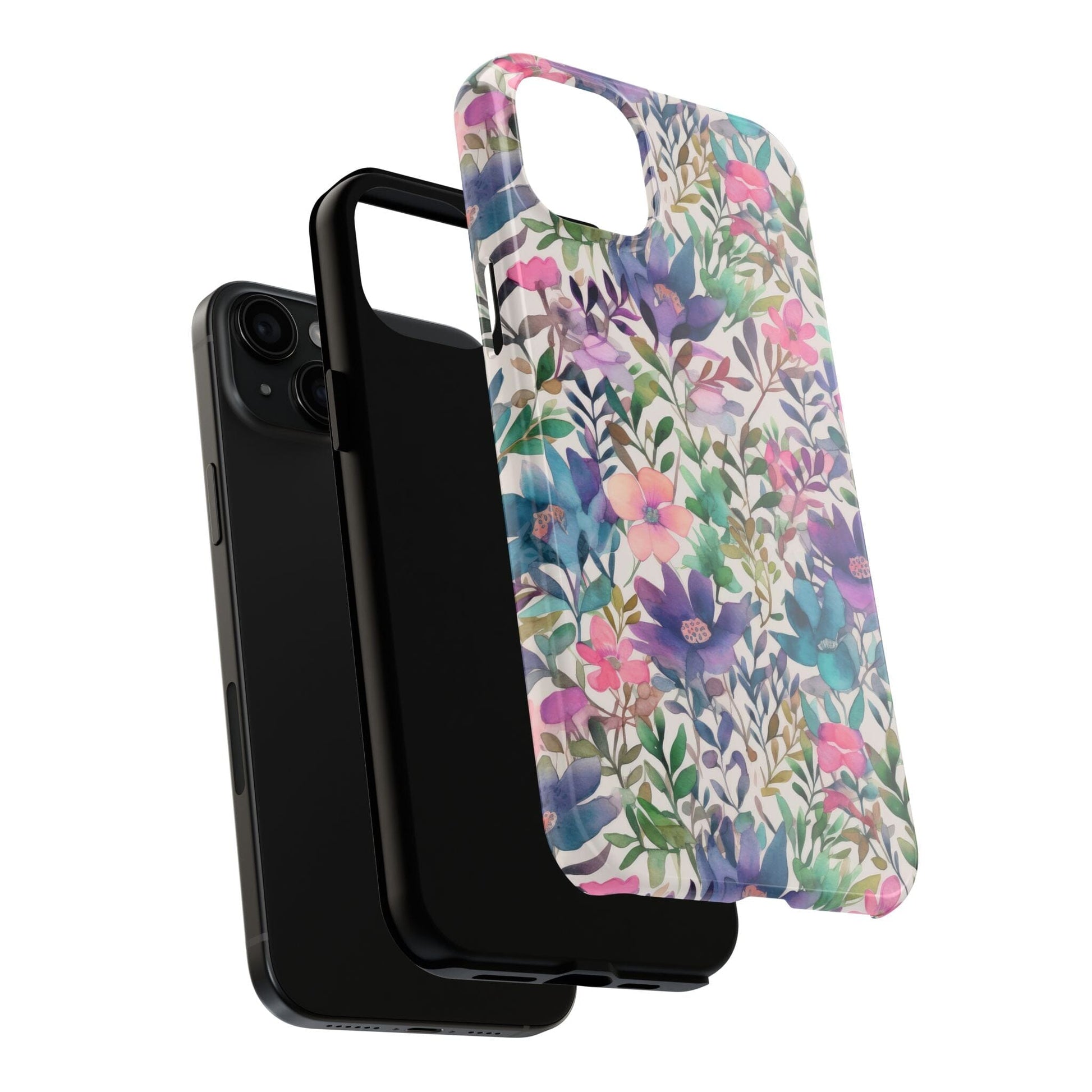 Petite Watercolor Flowers Tough Phone Case • Designed to fit Most iPhone and Samsung Phones Phone Case Printify 