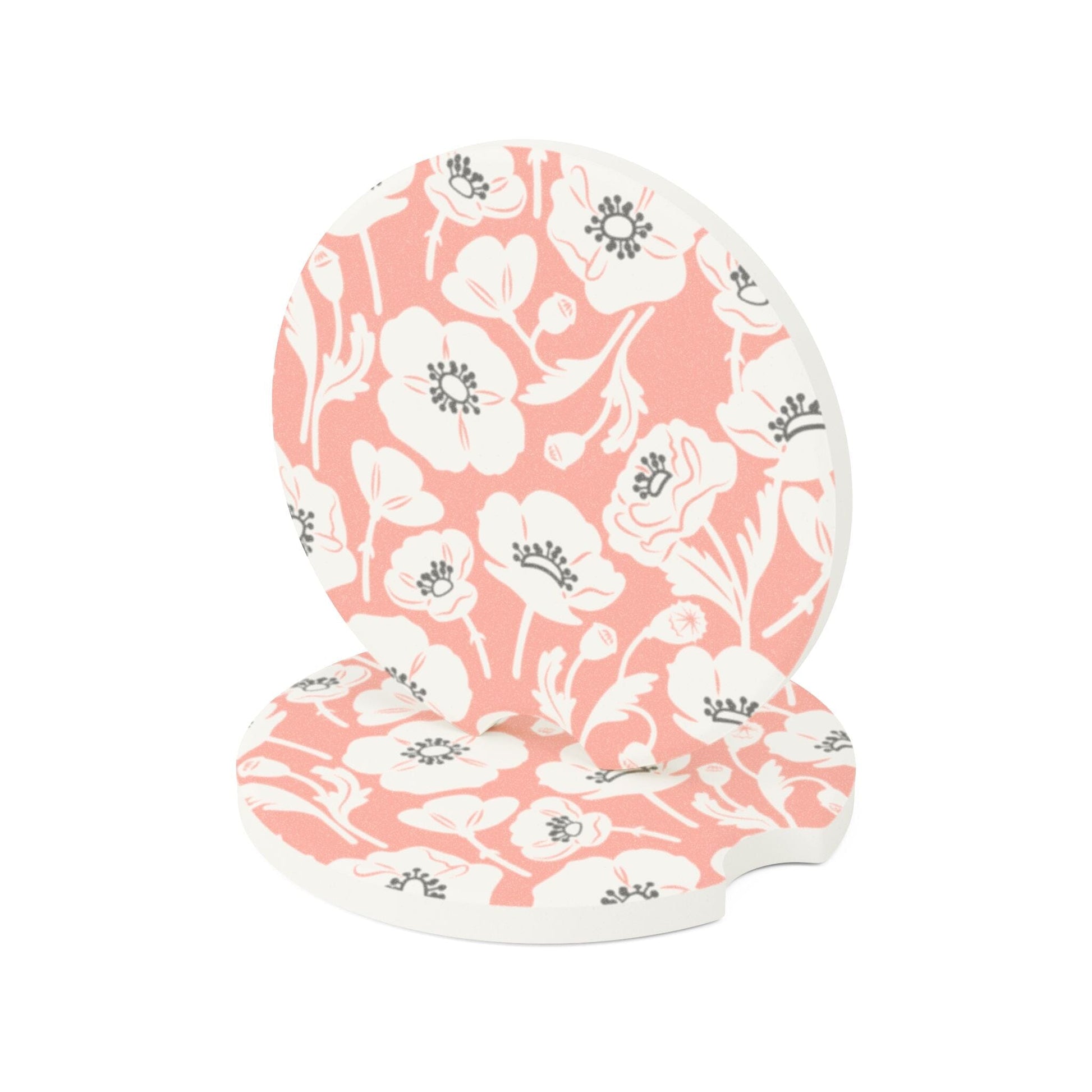 California Poppies Car Coaster, Floral Cup Holder Coaster • Cute Car Accessories Home Decor Printify 2.6'' × 2.6" 2pcs 