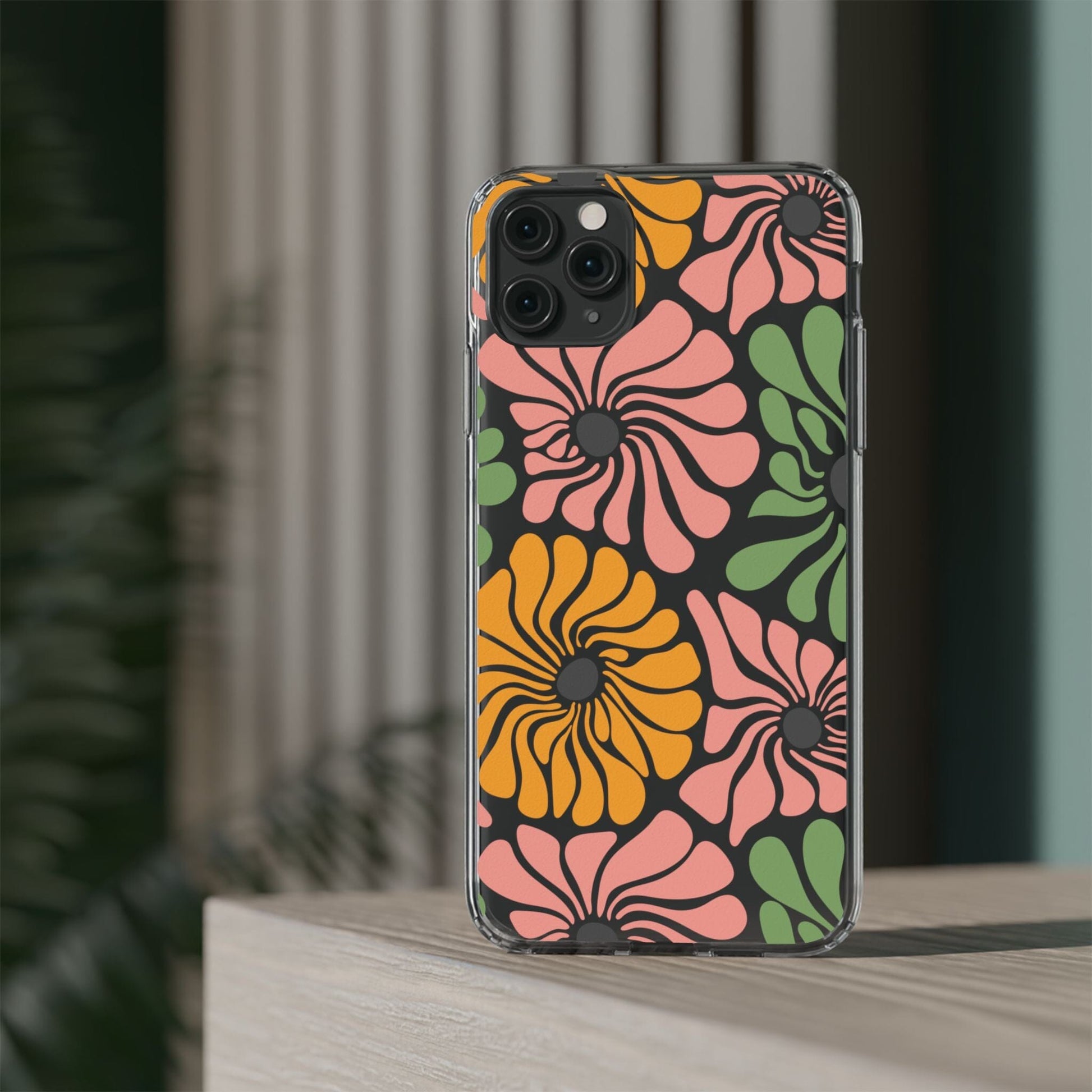 Retro Flower Phone Case, Hippie Boho Clear Phone Case, Matisse Flower Market Daisies Phonecase for iPhone 12, iPhone 13, iPhone 14 & Samsung Phone Case Printify 