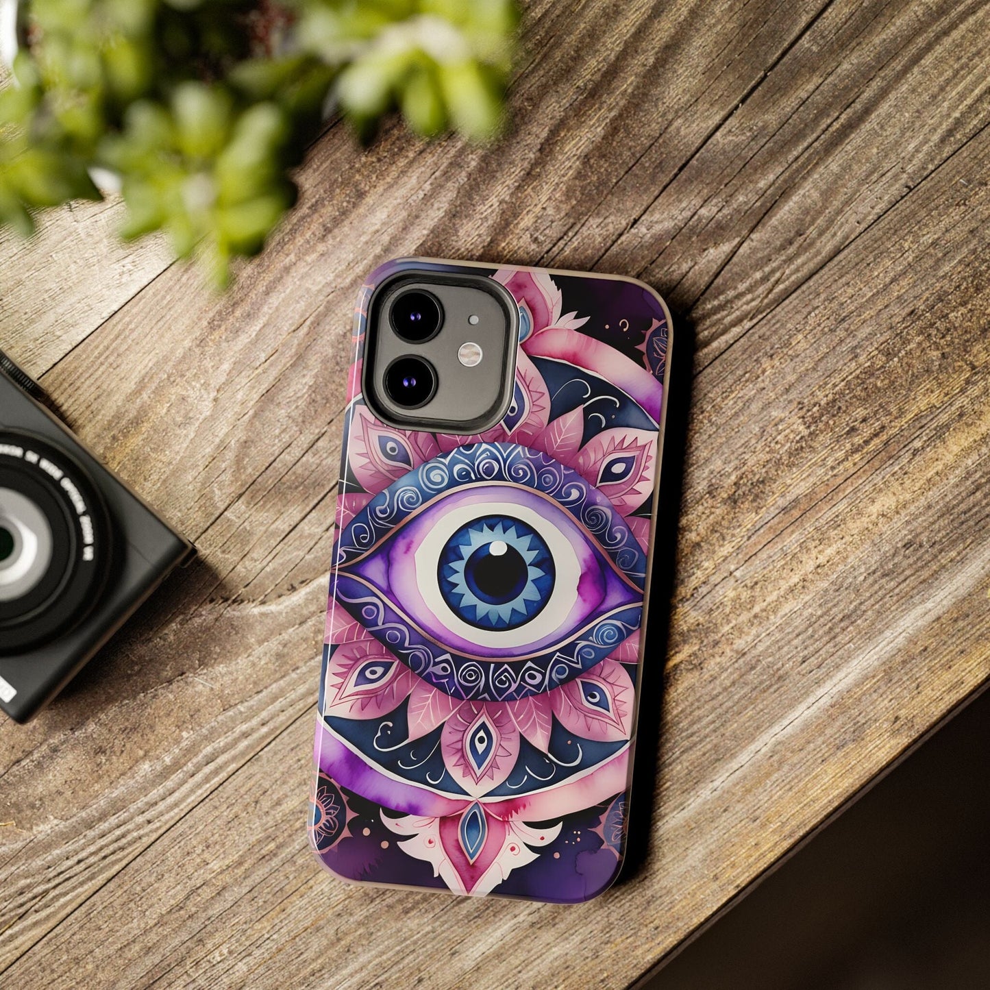 Purple Evil Eye Phone Case, Cosmic Mandala Phone Case, Phone Case Printify 