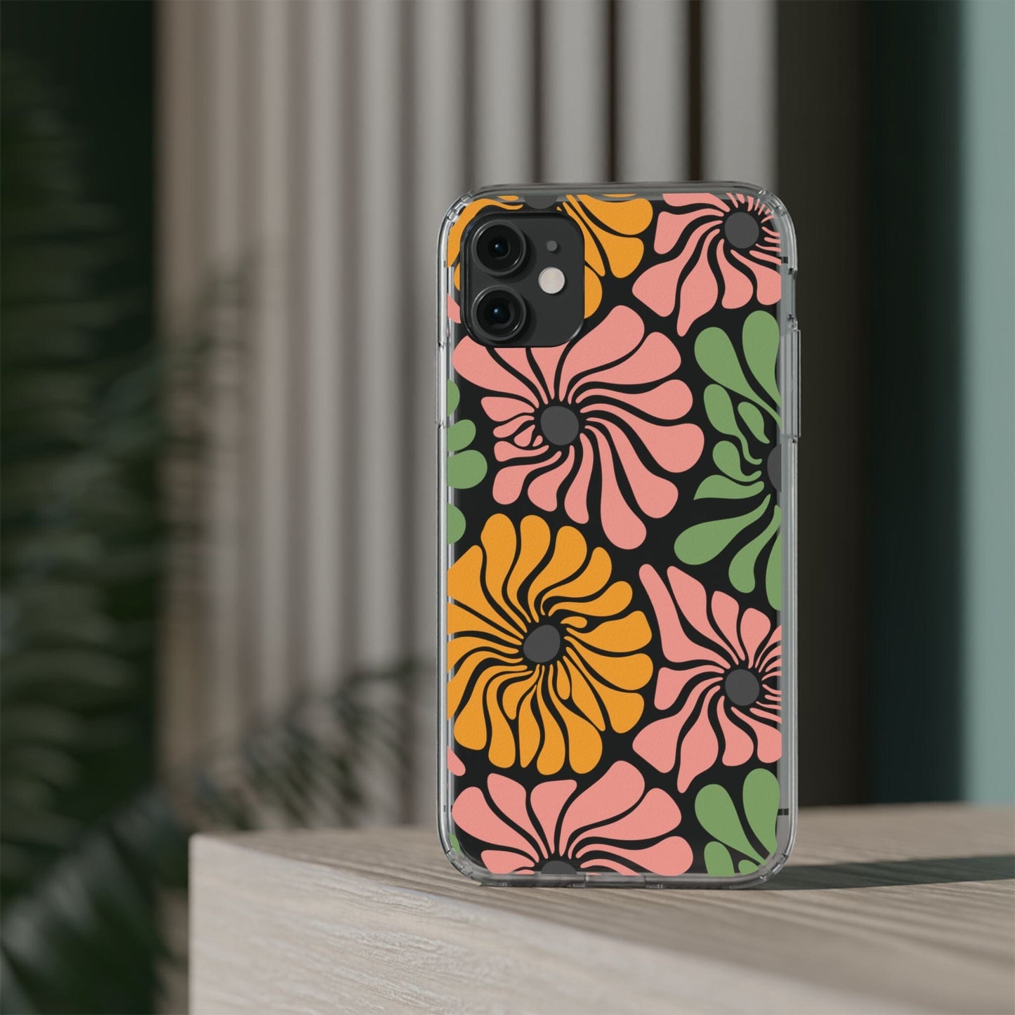 Retro Flower Phone Case, Hippie Boho Clear Phone Case, Matisse Flower Market Daisies Phonecase for iPhone 12, iPhone 13, iPhone 14 & Samsung Phone Case Printify 