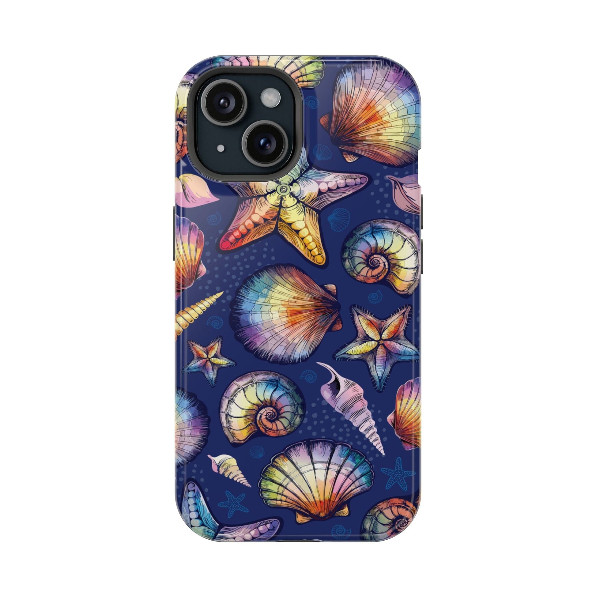 Rainbow Seashell Phone Case • Designed to fit most iPhone and Samsung Phones Phone Case Printify iPhone 15 Glossy Without gift packaging