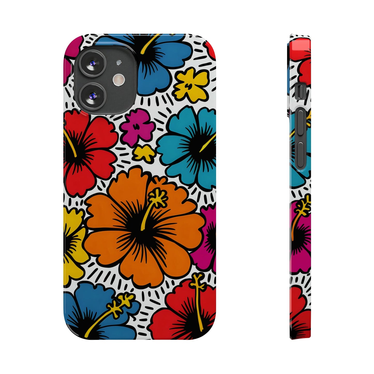 Coconut Girl Hibiscus Phone Case, Pop Art Design, Modern Art Cell Phone Case, iPhone 12-15 Phone Case Printify 