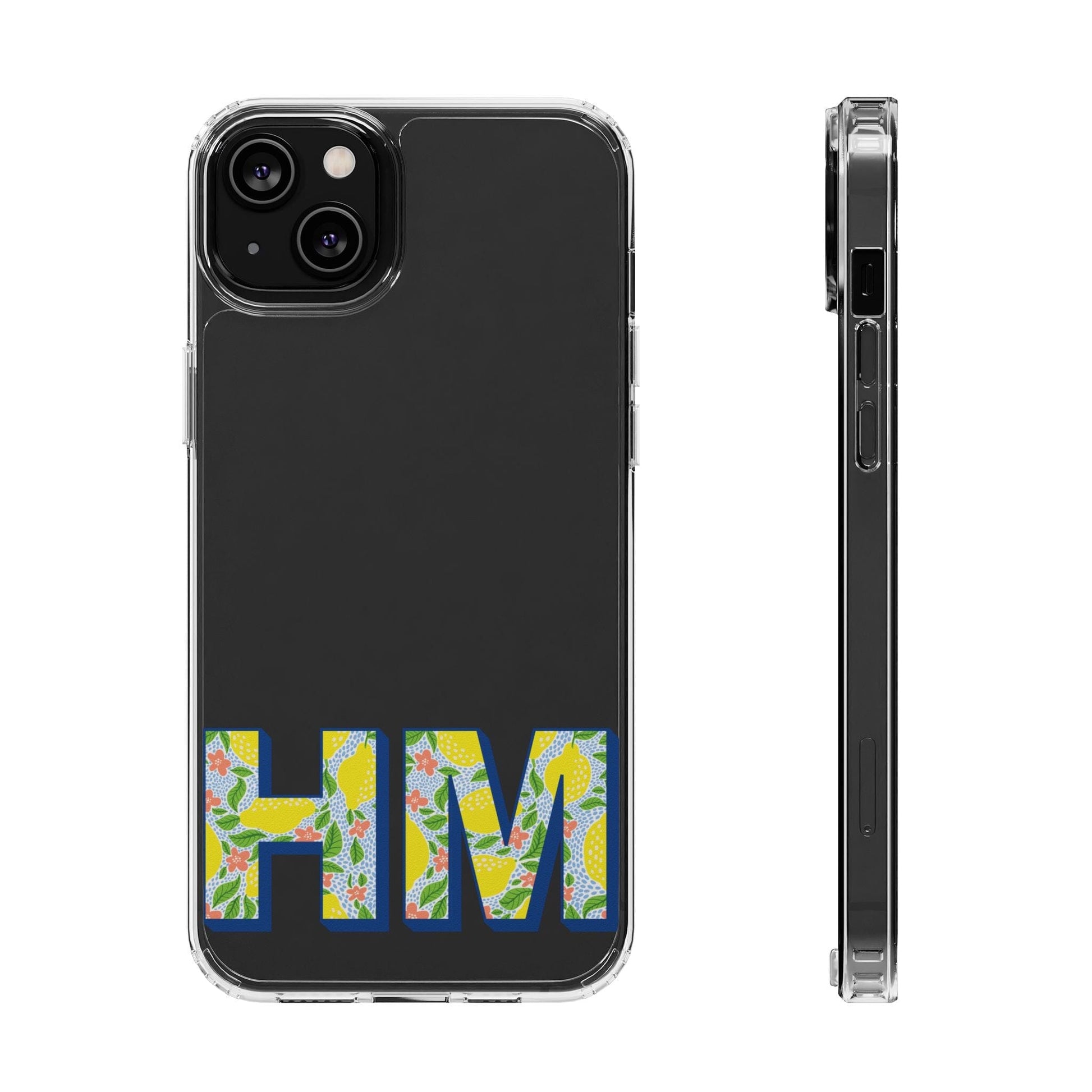 Custom iPhone 16 Pro Max Clear Phonecase, Monogram iPhone Case Phone Case Printify iPhone 14 Plus Without gift packaging 