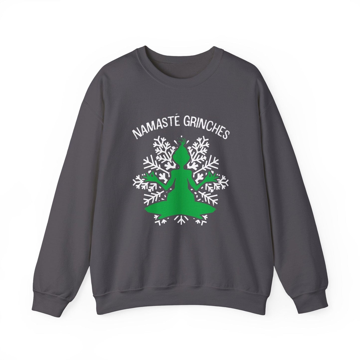 Namaste Grinches ~ Christmas Sweatshirt Sweatshirt Printify Charcoal S 