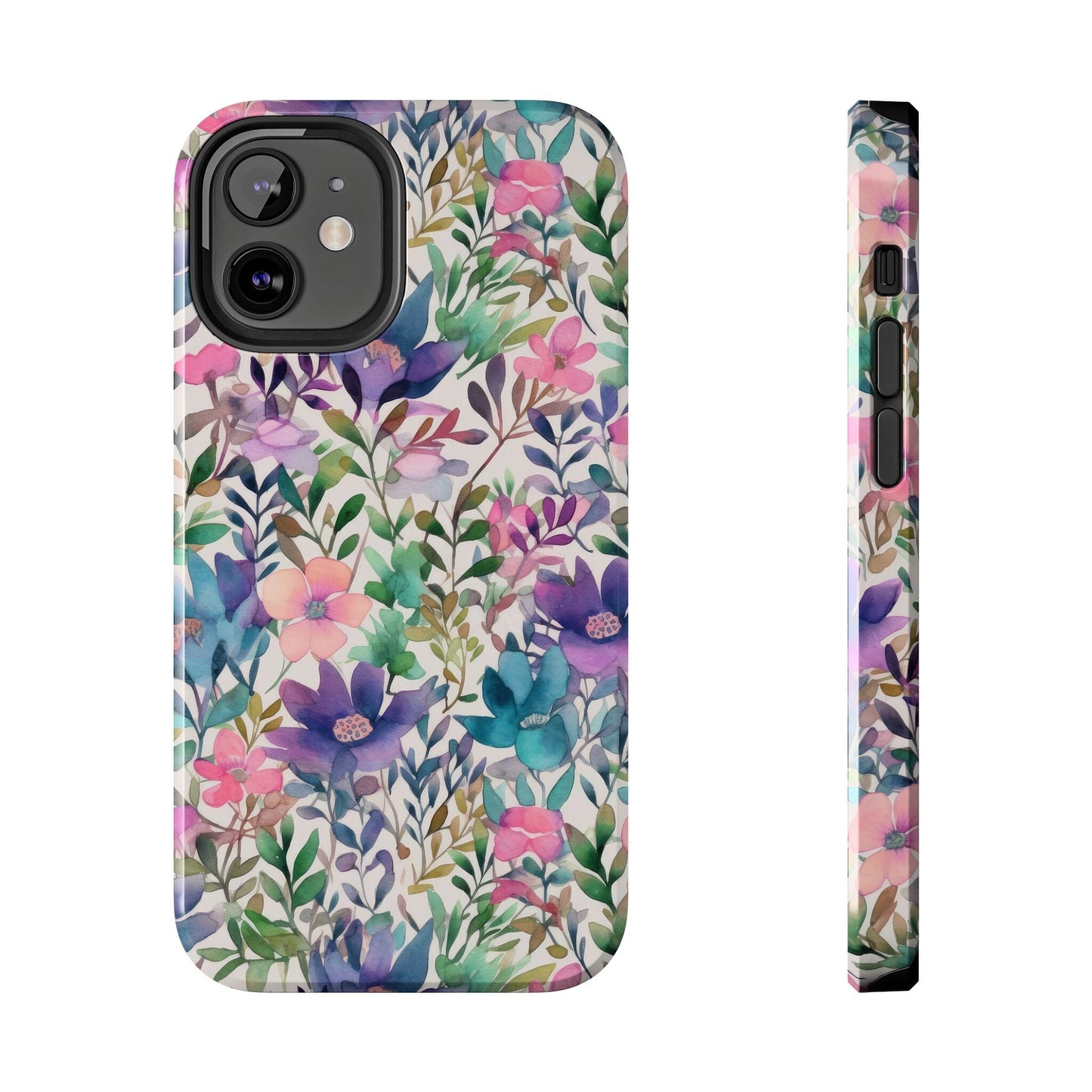 Petite Watercolor Flowers Tough Phone Case • Designed to fit Most iPhone and Samsung Phones Phone Case Printify iPhone 12 Mini 