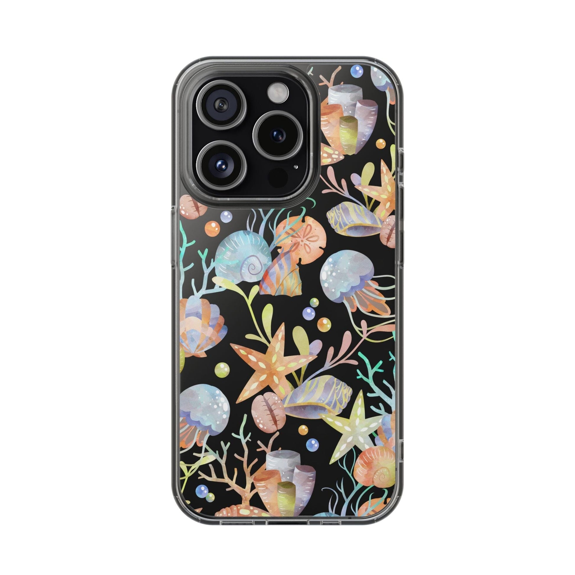 Seashell Phone Case, Beach Phone Case, Clear Phone Cases, Ocean Inspired Style, Beachy Summer Vibes iPhone 11-14 And Samsung Galaxy Cases Phone Case Printify iPhone 15 Pro Without gift packaging 