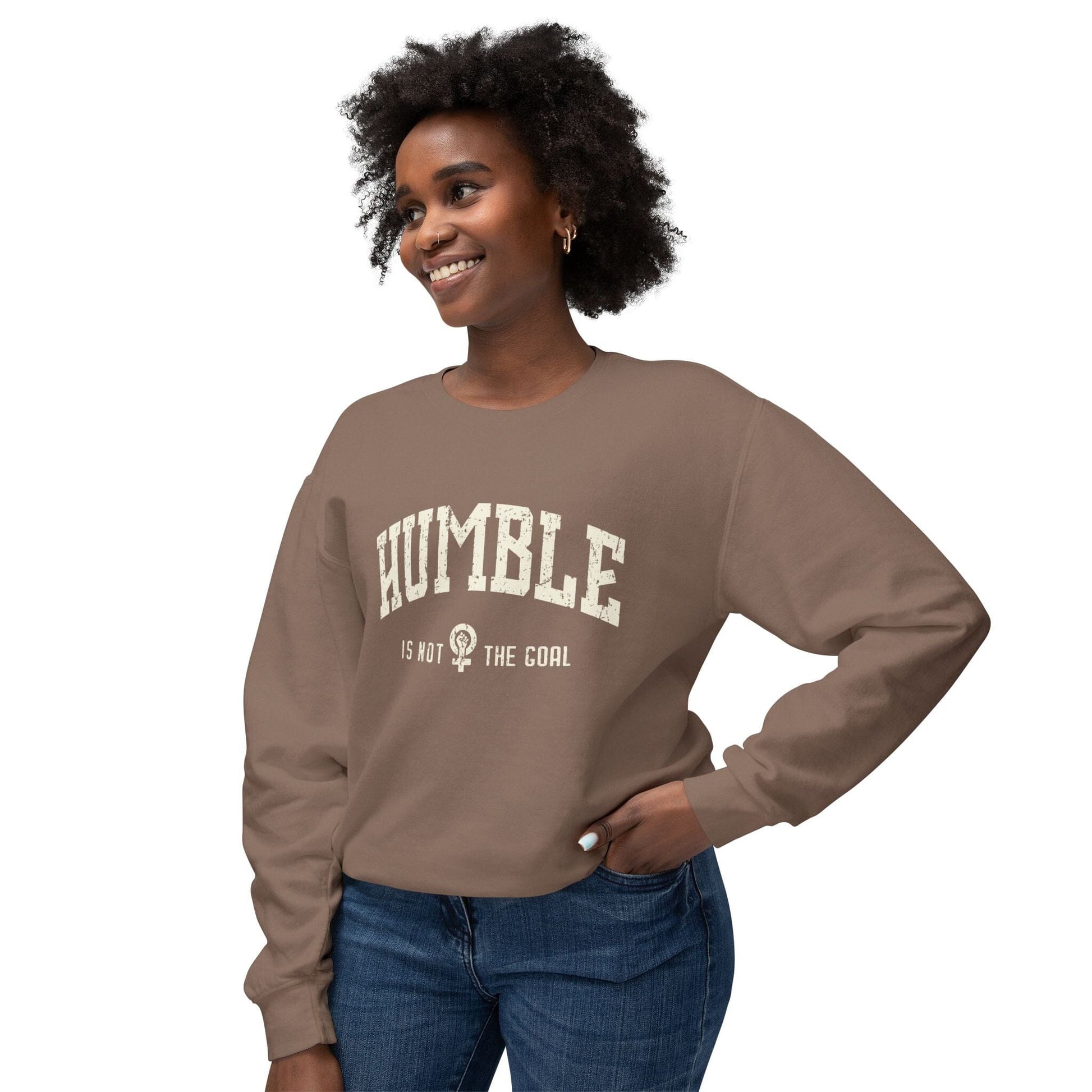 Feminist Sweatshirt, Not Aspiring To Be Humble Female Rage Shirt, Kamala Sweatshirt, Gender Equality Pullover, Womens Empowerment Sweatshirt Printify 