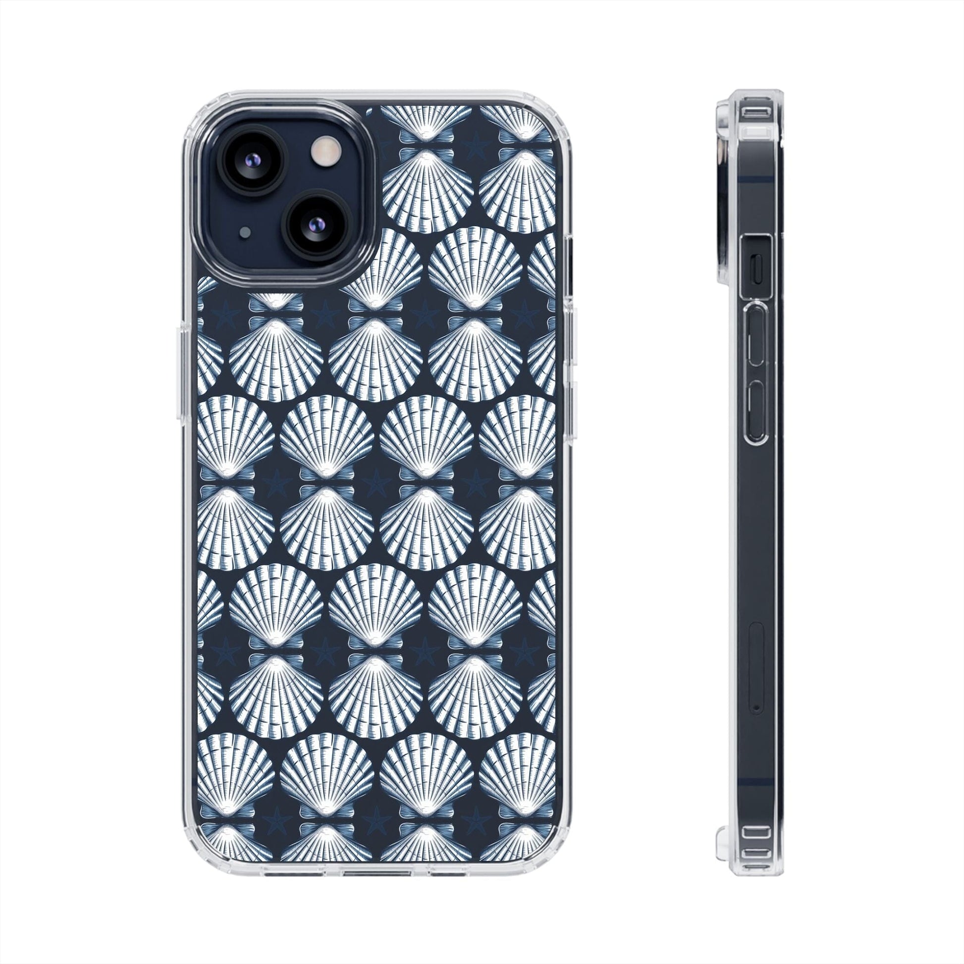 Meet Me At The Beach, iPhone 16 Clear Phone Case, Summer Vibes Seashell Phone Cases, iPhone 16 Pro, iPhone 15 Plus, 14 Pro, Samsung Galaxy Phone Case Printify iPhone 13 Without gift packaging 