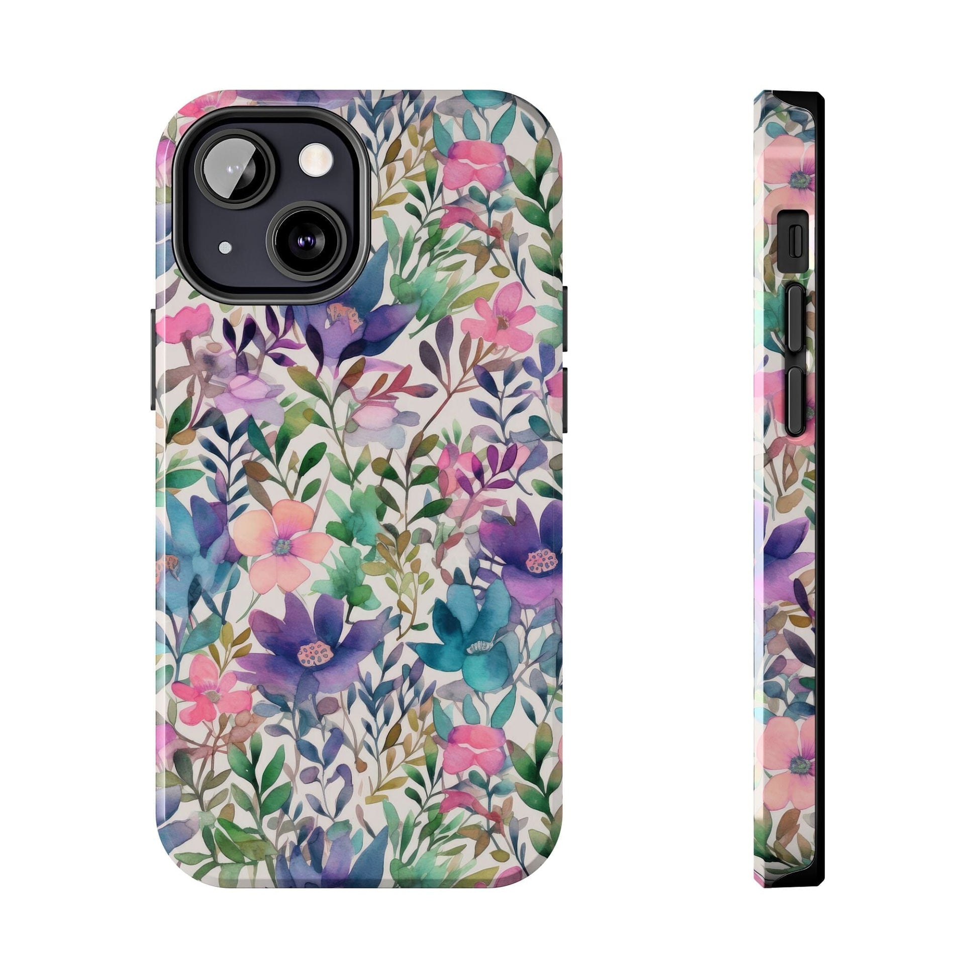 Petite Watercolor Flowers Tough Phone Case • Designed to fit Most iPhone and Samsung Phones Phone Case Printify iPhone 13 Mini 